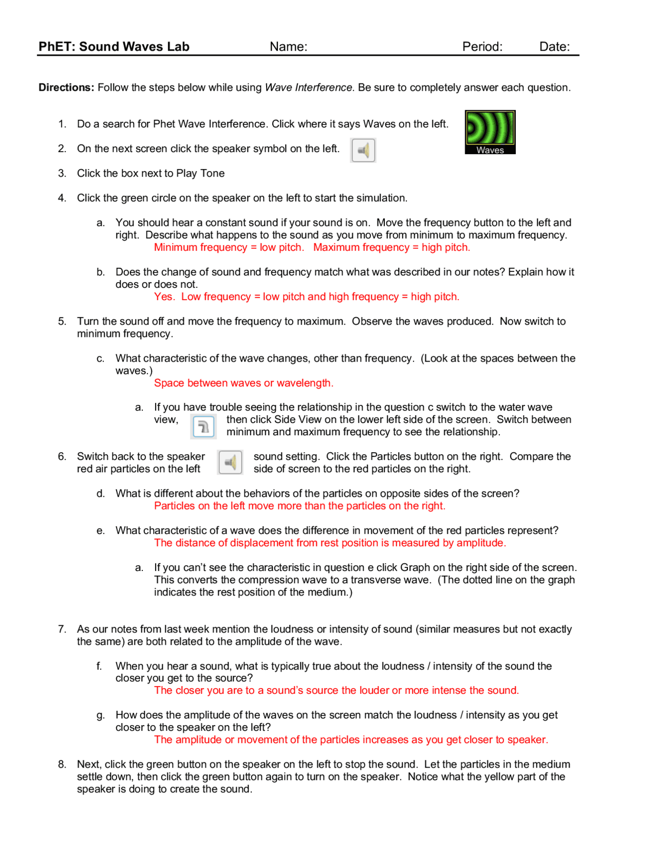 Phet Wave Interference Worksheet Answers Phet Wave Interference Worksheet Answers