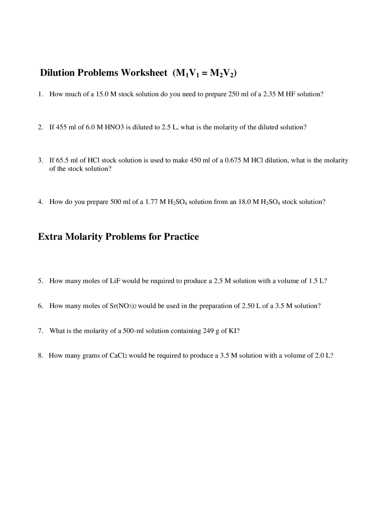 Dilution Problems Worksheet M1V1 M2V2 Monograf as Ensayos dilution-problems-worksheet-m1v1-m2v2-monograf-as-ensayos