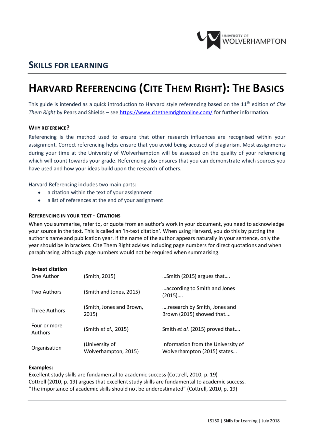 HARVARD REFERENCING (CITE THEM RIGHT): THE BASICS | Study notes ...