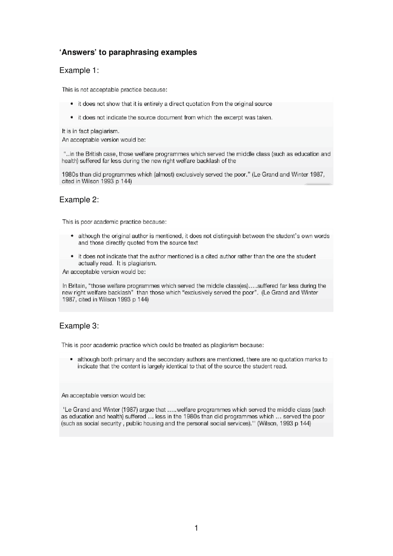 Paraphrasing Examples Answers.pdf | Exercises Grammar and Composition ...