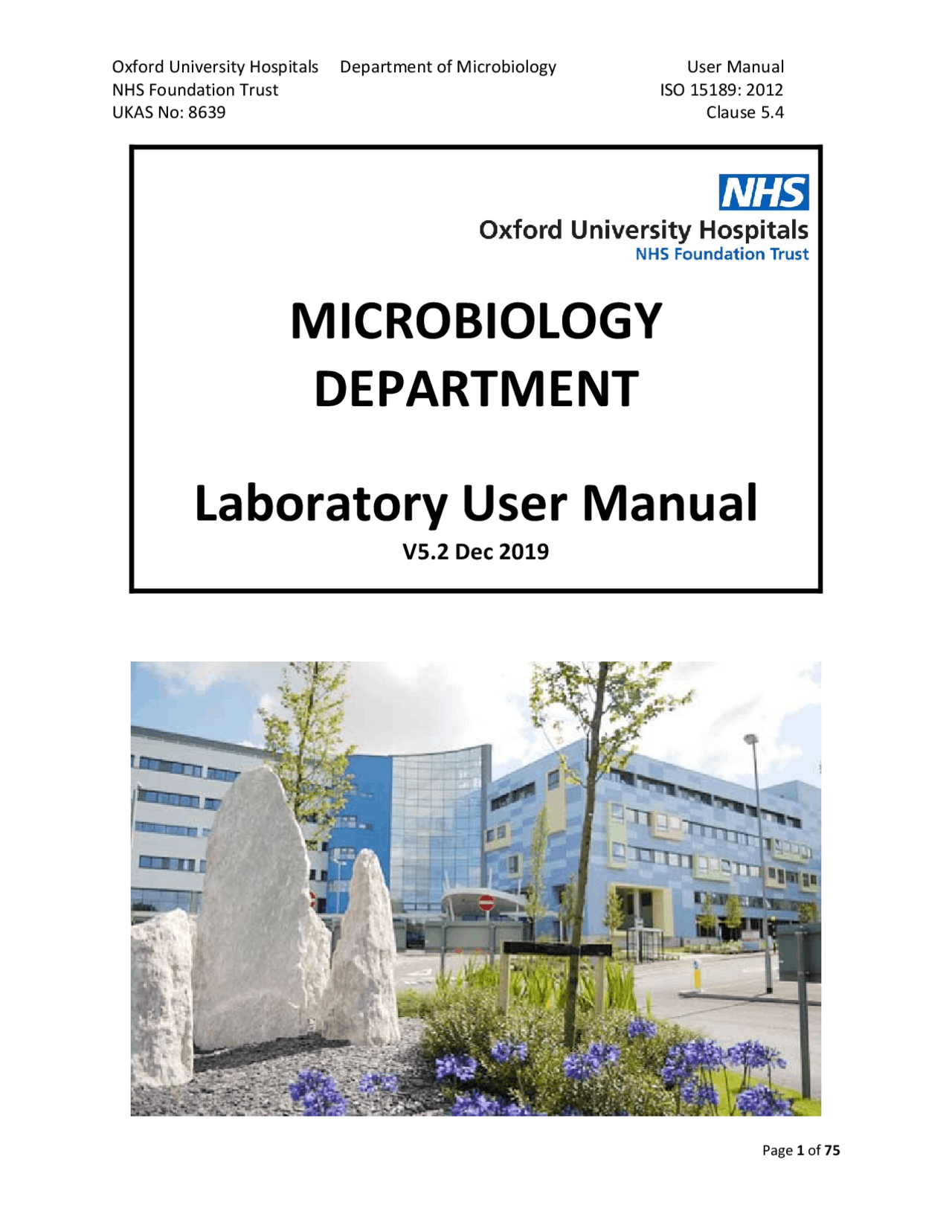 MICROBIOLOGY DEPARTMENT Laboratory User Manual Schemes and Mind Maps
