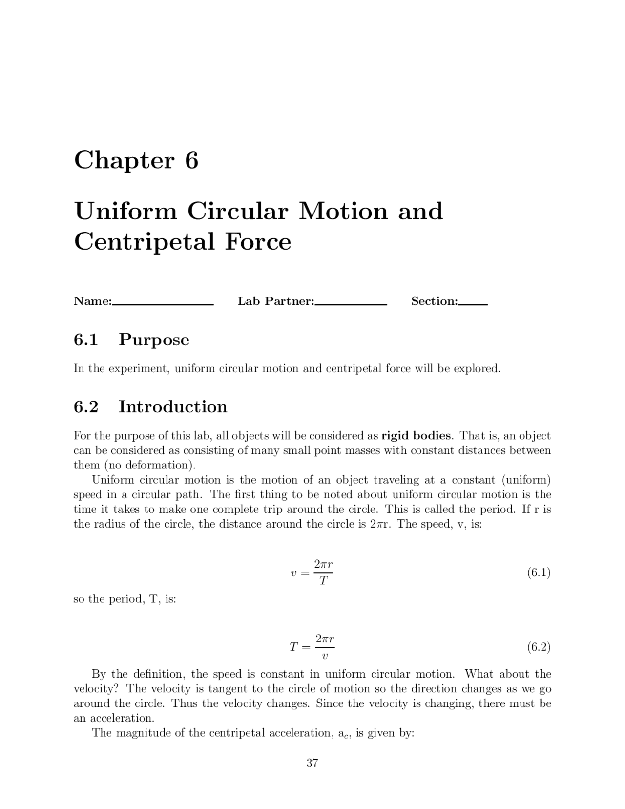 Chapter 6 Uniform Circular Motion and Centripetal Force | Lecture notes ...
