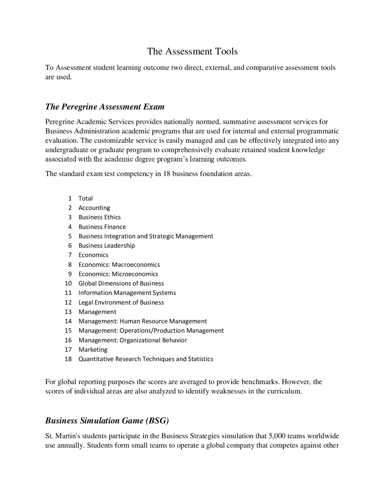 The Assessment Tools | Study notes Business | Docsity