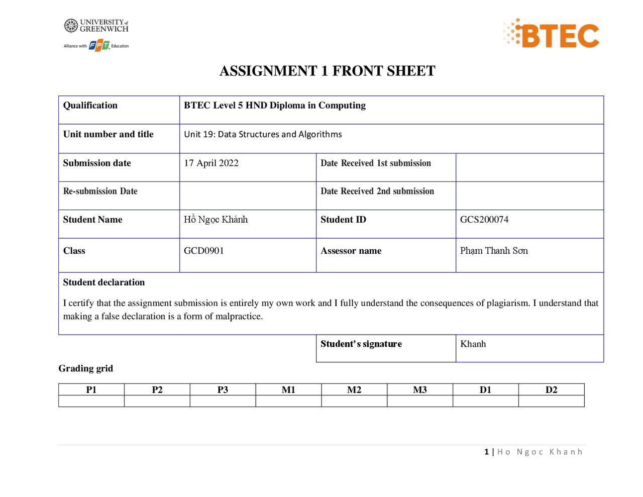 Data Structures and Algorithms - Assignment 1 | Papers Data Structures ...