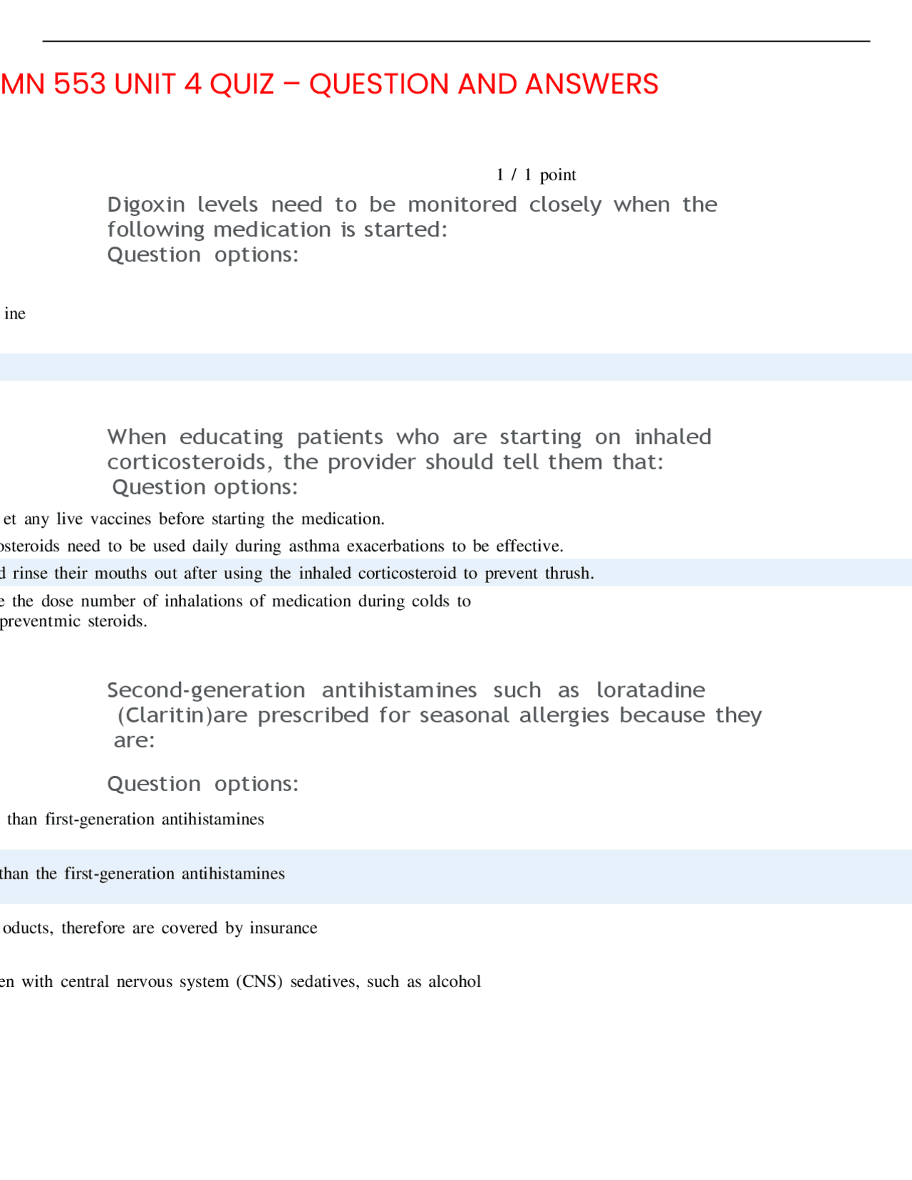 MN 553 UNIT 4 QUIZ – QUESTION AND ANSWERS. VERIFIED ANSWERS ALREADY ...