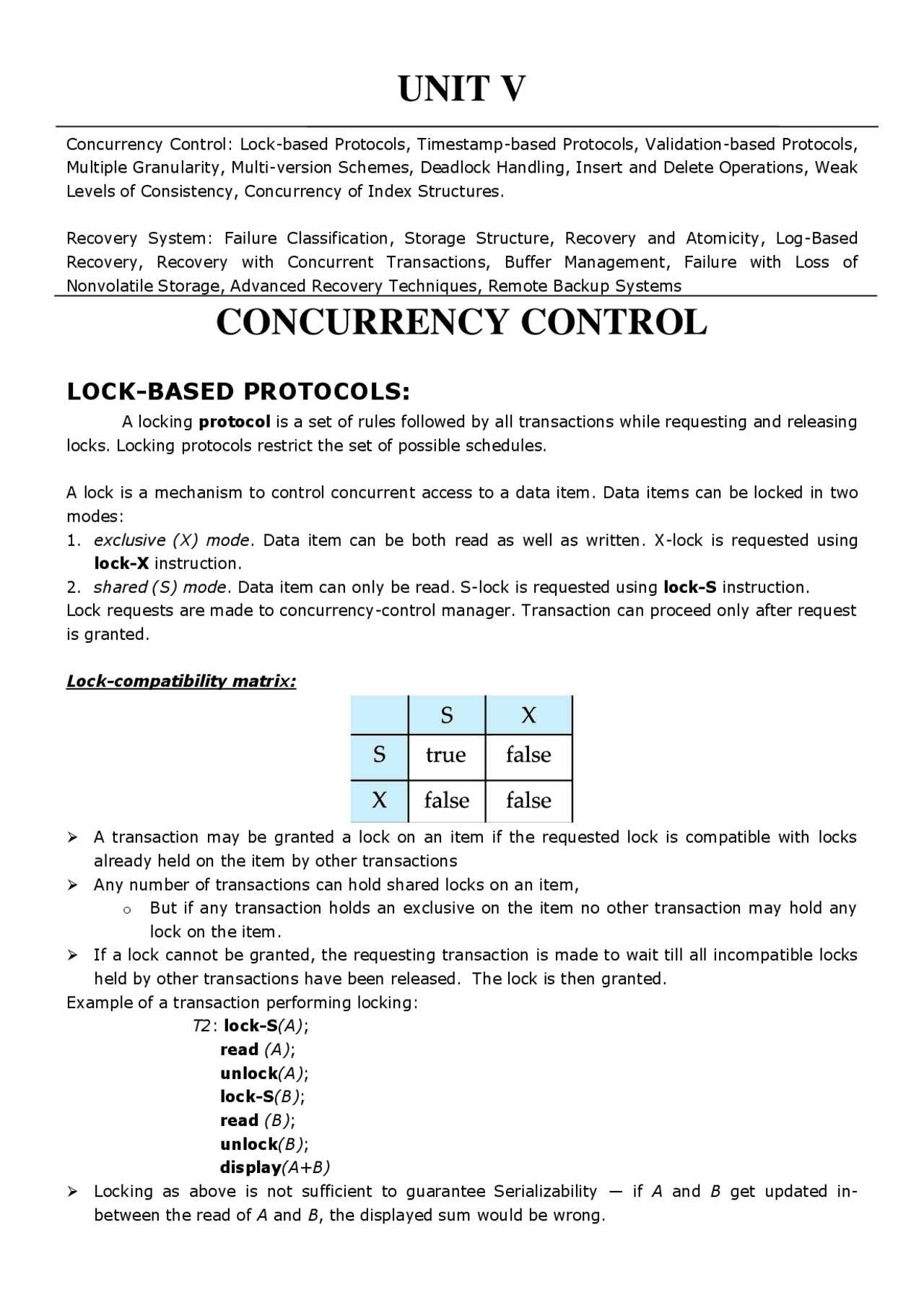 CONCURRENCY CONTROL - Database Management Systems (DBMS) | Lecture ...