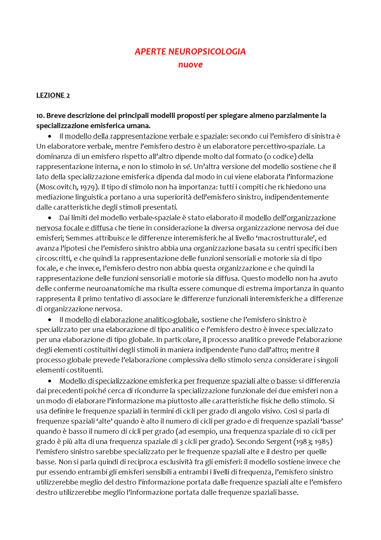 Paniere delle risposte aperte di neuropsicologia per la triennale Panieri di Neuropsicologia Paniere delle risposte aperte di neuropsicologia per la triennale Panieri di Neuropsicologia