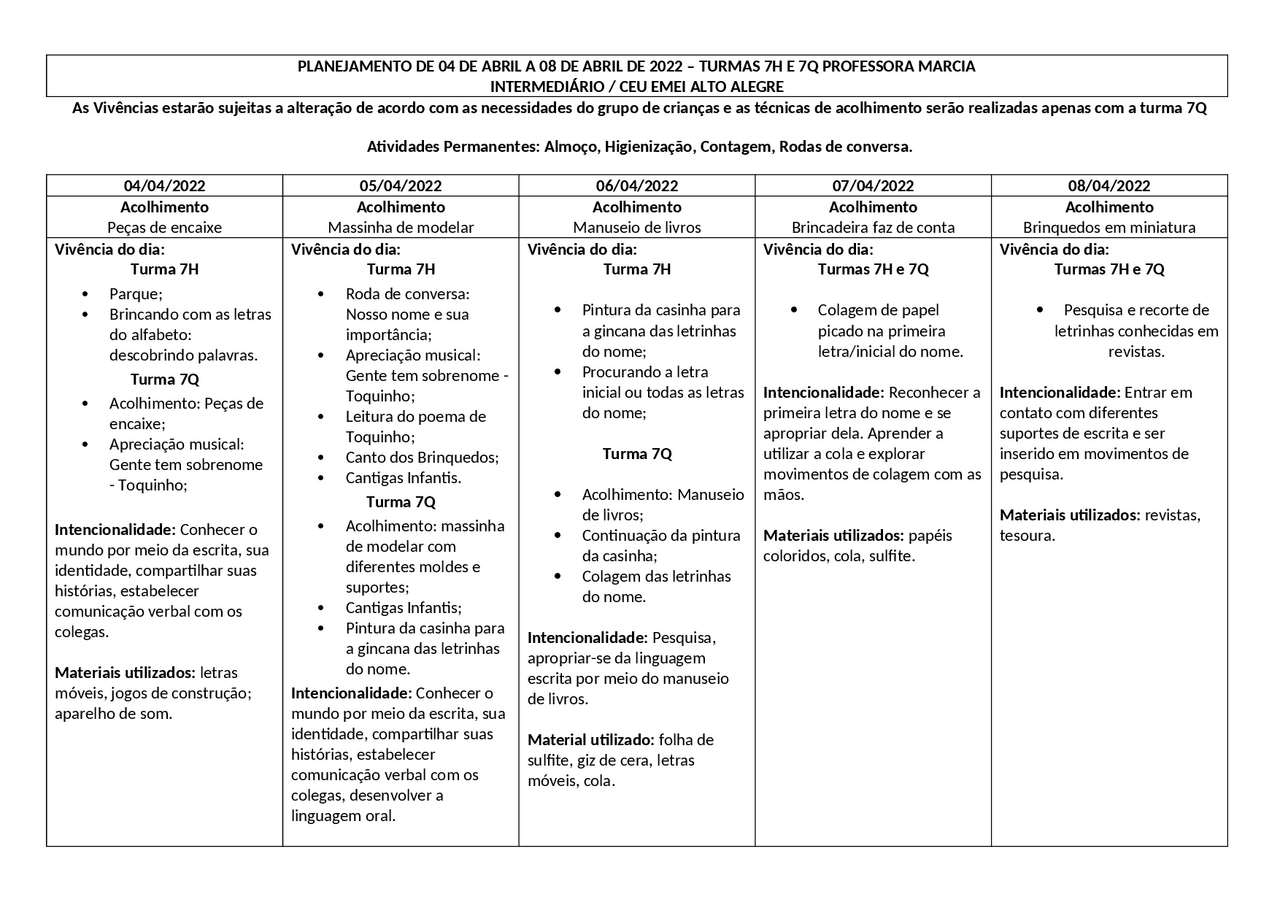 Planejamento semestral | Trabalhos Planejamento e Gestão da Educação ...