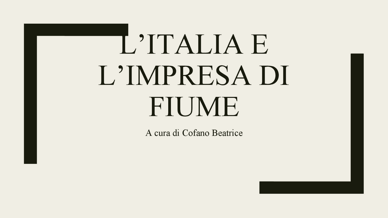 L'impresa di Fiume di D'Annunzio | Schemi e mappe concettuali di Storia