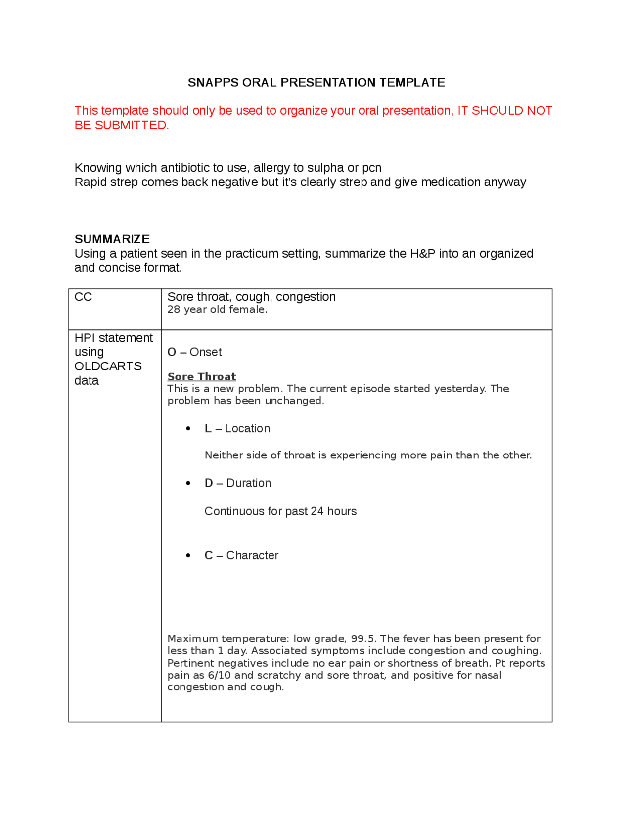 Snapps Pdf Wk 2 SNAPP presentation ORAL - FNP_NR511_Week 2_SNAPPS_Template for ...