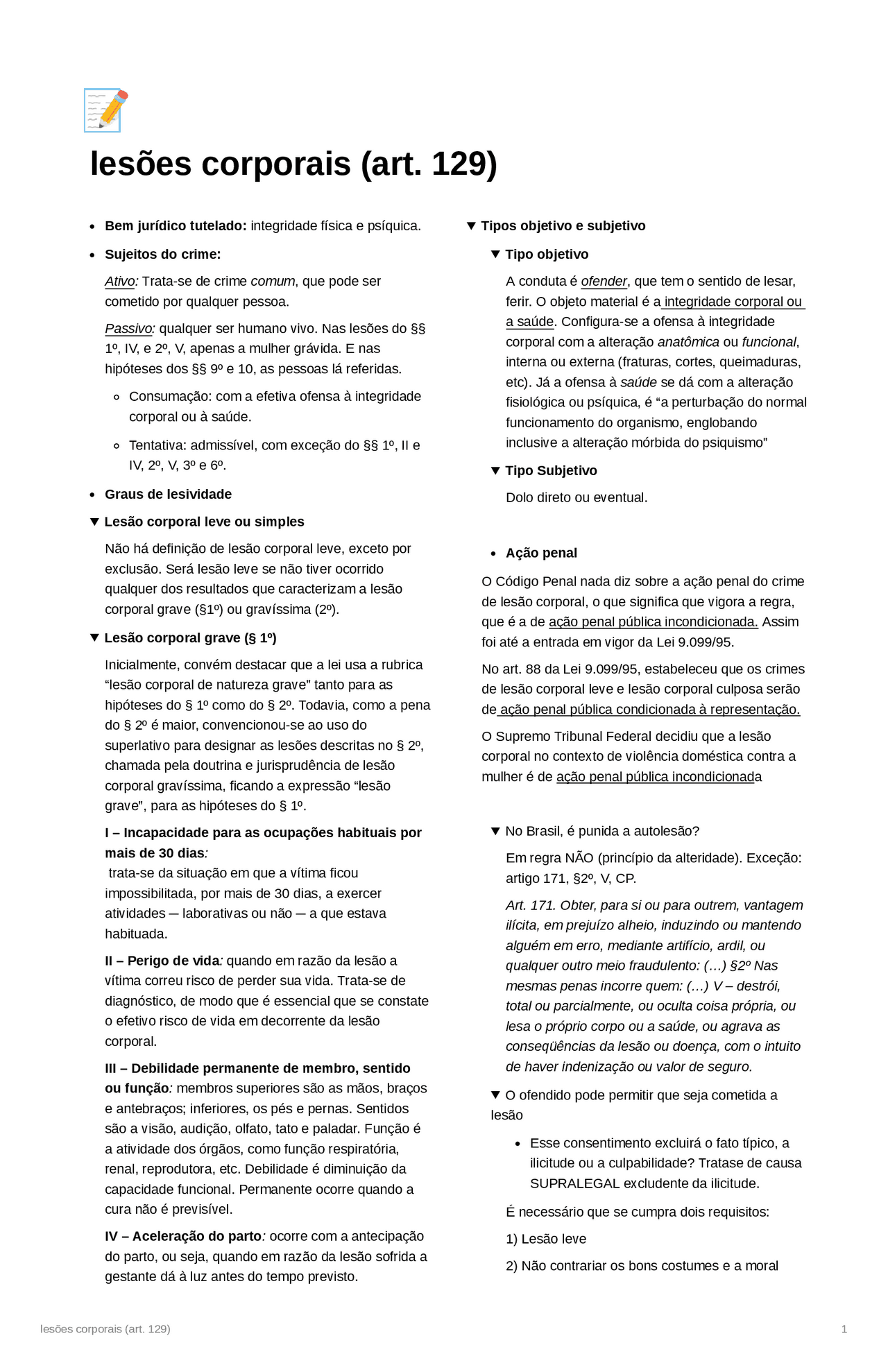 les-es-corporais-art-129-resumos-direito-penal-parte-especial