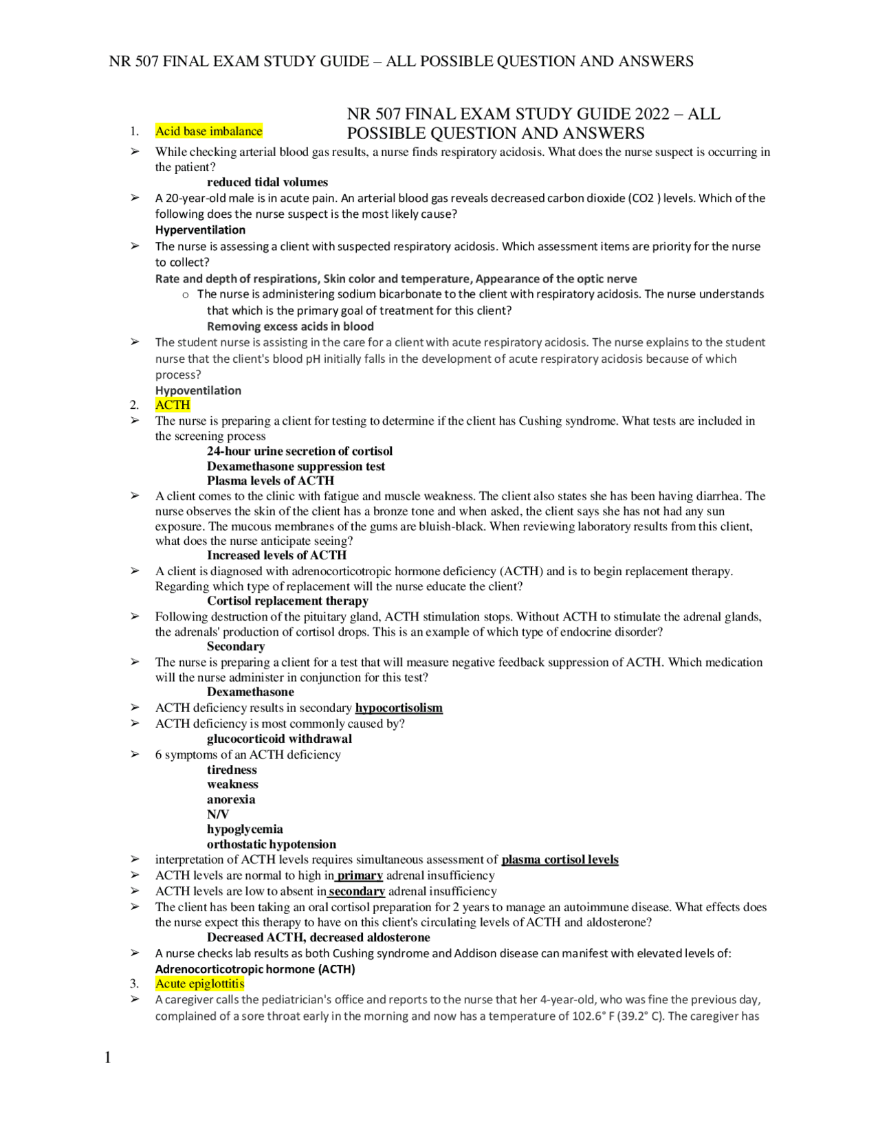 NR 507 FINAL EXAM STUDY GUIDE 2022 – ALL POSSIBLE QUESTION AND ANSWERS ...