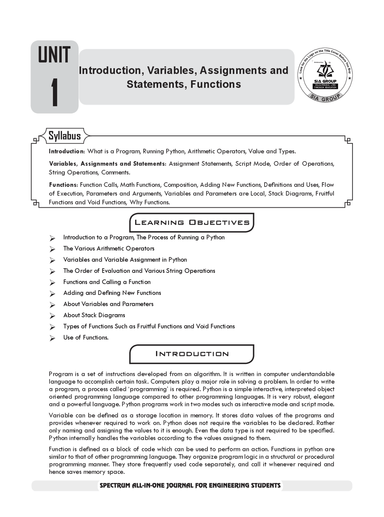 Python Programming Chapter 1. | Study notes Programming Languages | Docsity