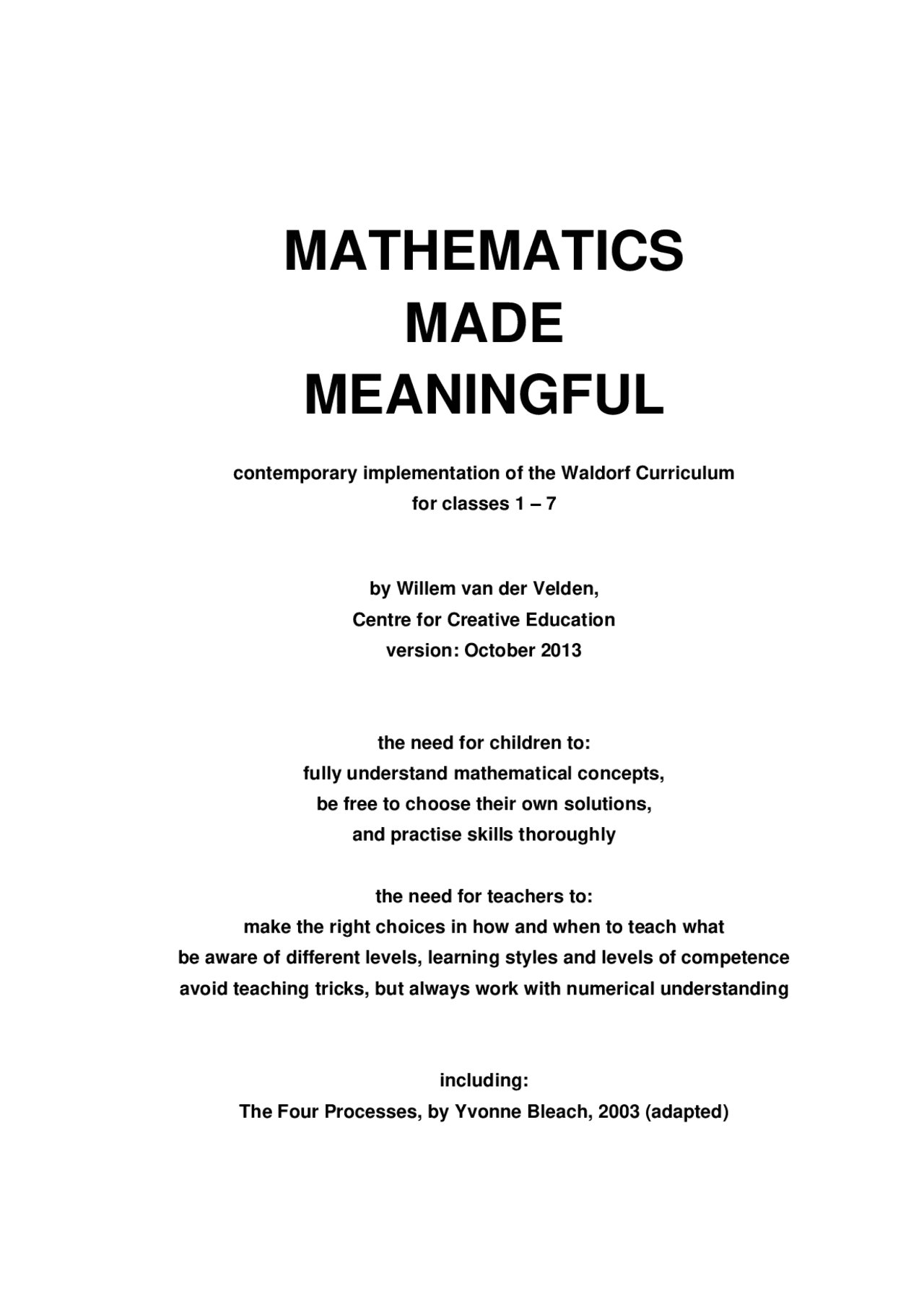 Mathematics made meaningful | Study notes Mathematics | Docsity