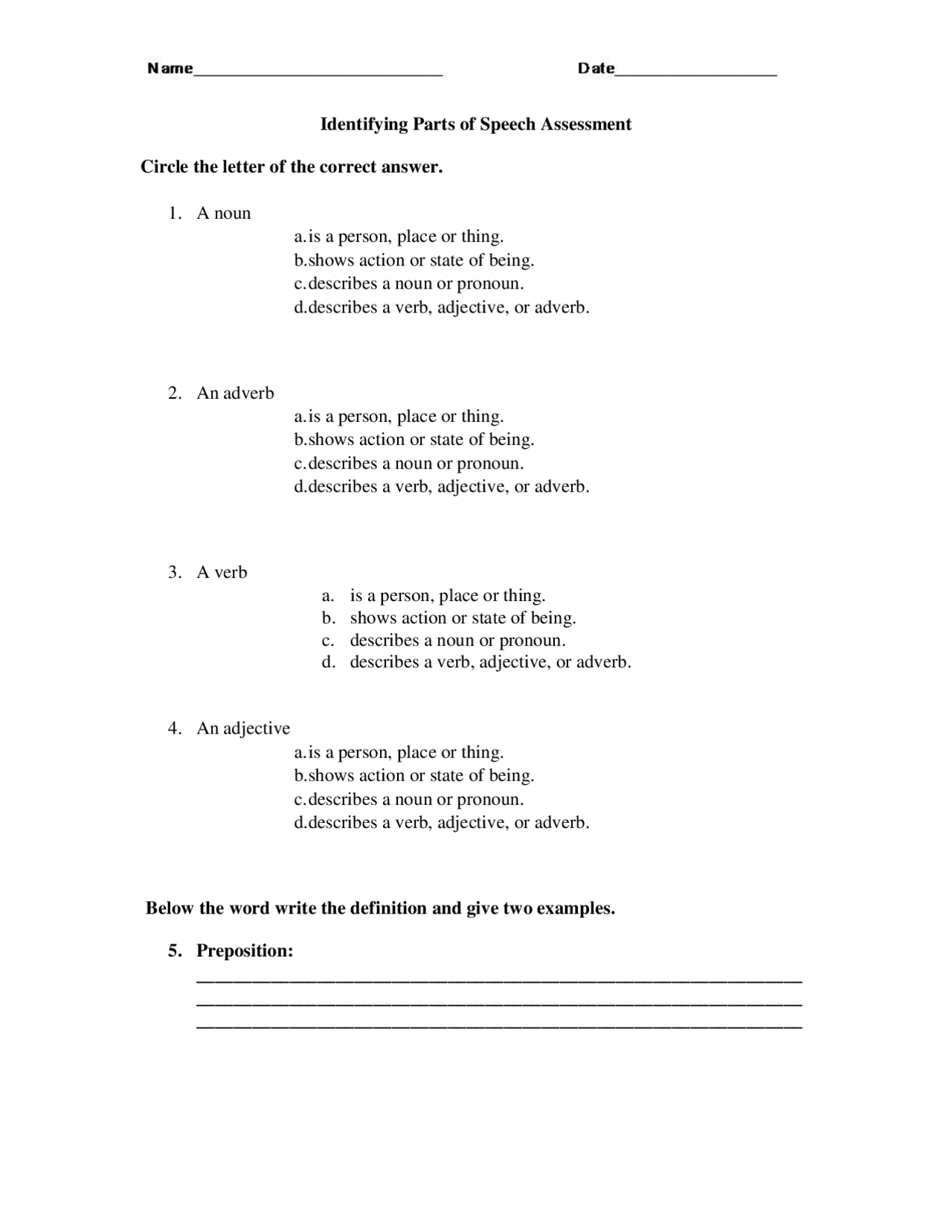 Identifying Parts Of Speech Exams Grammar And Composition Docsity identifying-parts-of-speech-exams-grammar-and-composition-docsity