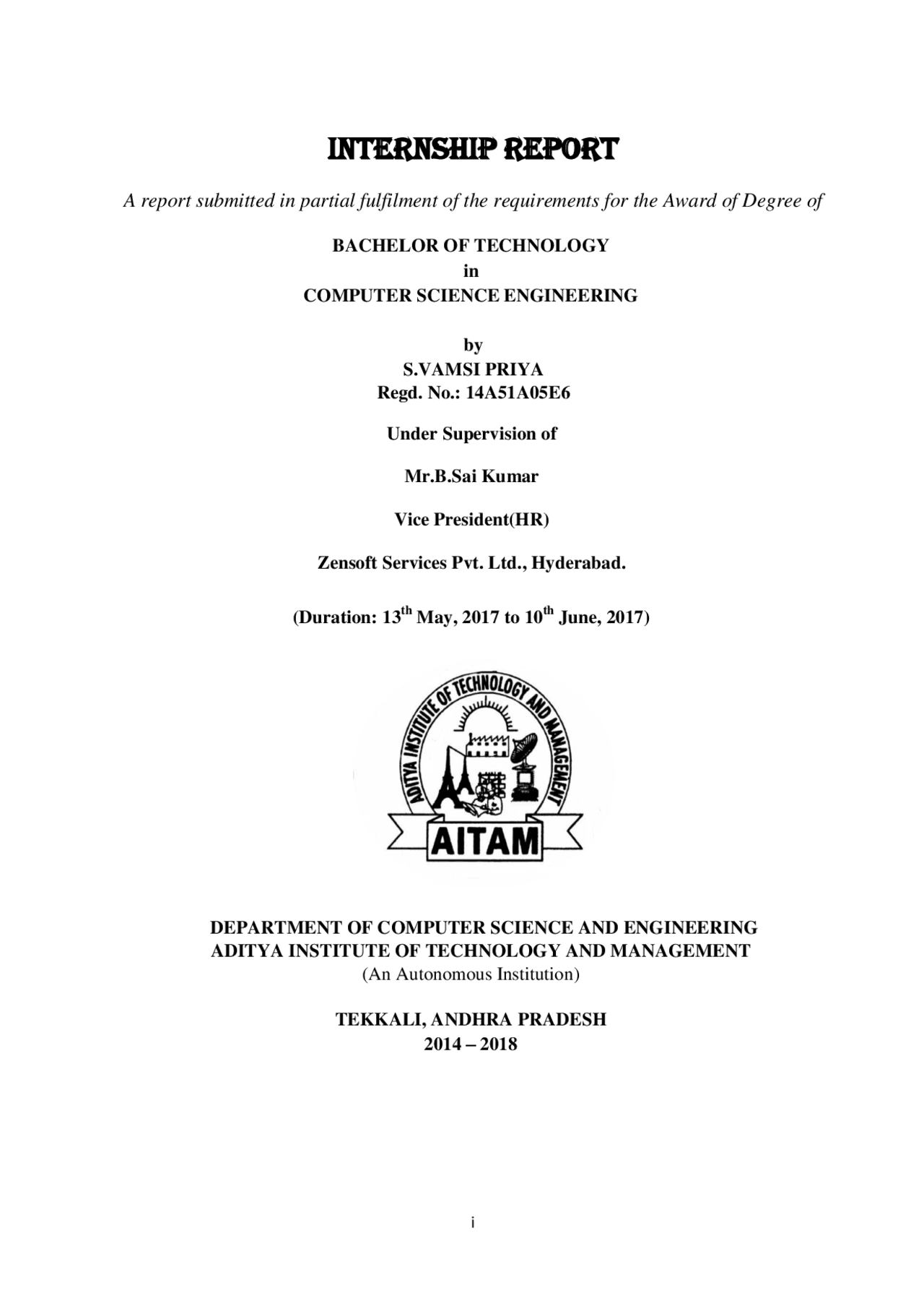 Intern Study Note INTERNSHIP REPORT | Study notes Technology | Docsity