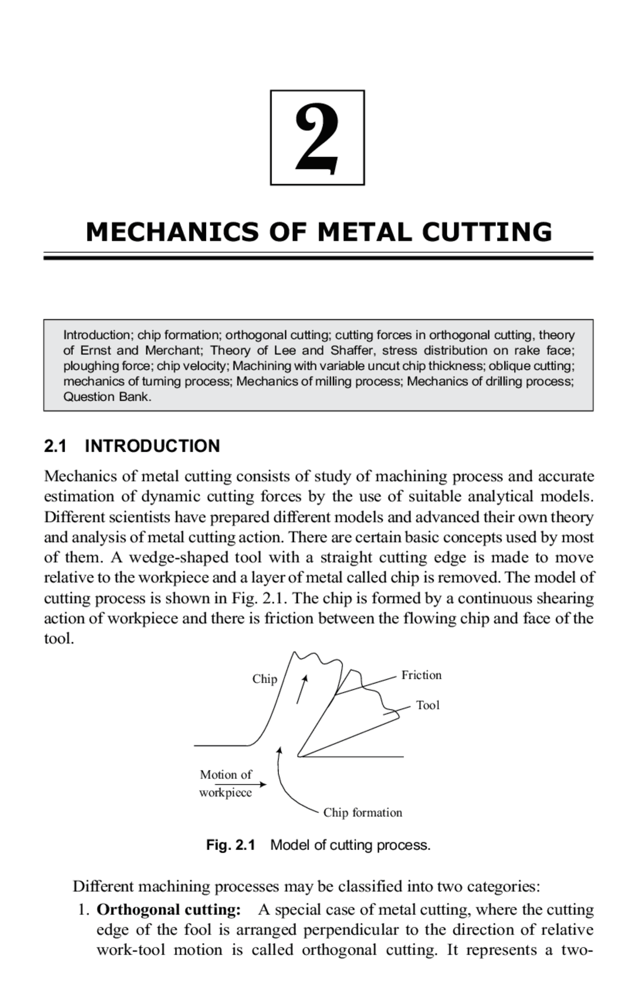 MECHANICS OF METAL CUTTING | Study notes Mechanics | Docsity