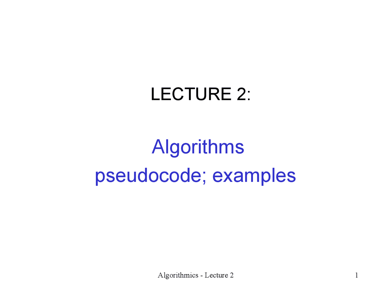 Algorithms pseudocode; examples | Summaries Algorithms and Programming ...