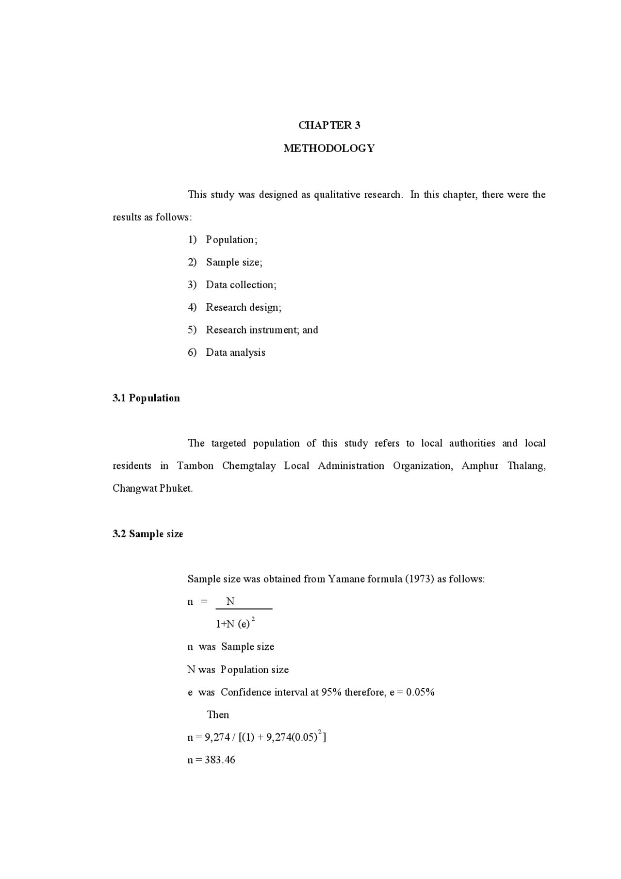 Chapter 3 methodology | Study Guides, Projects, Research Design | Docsity
