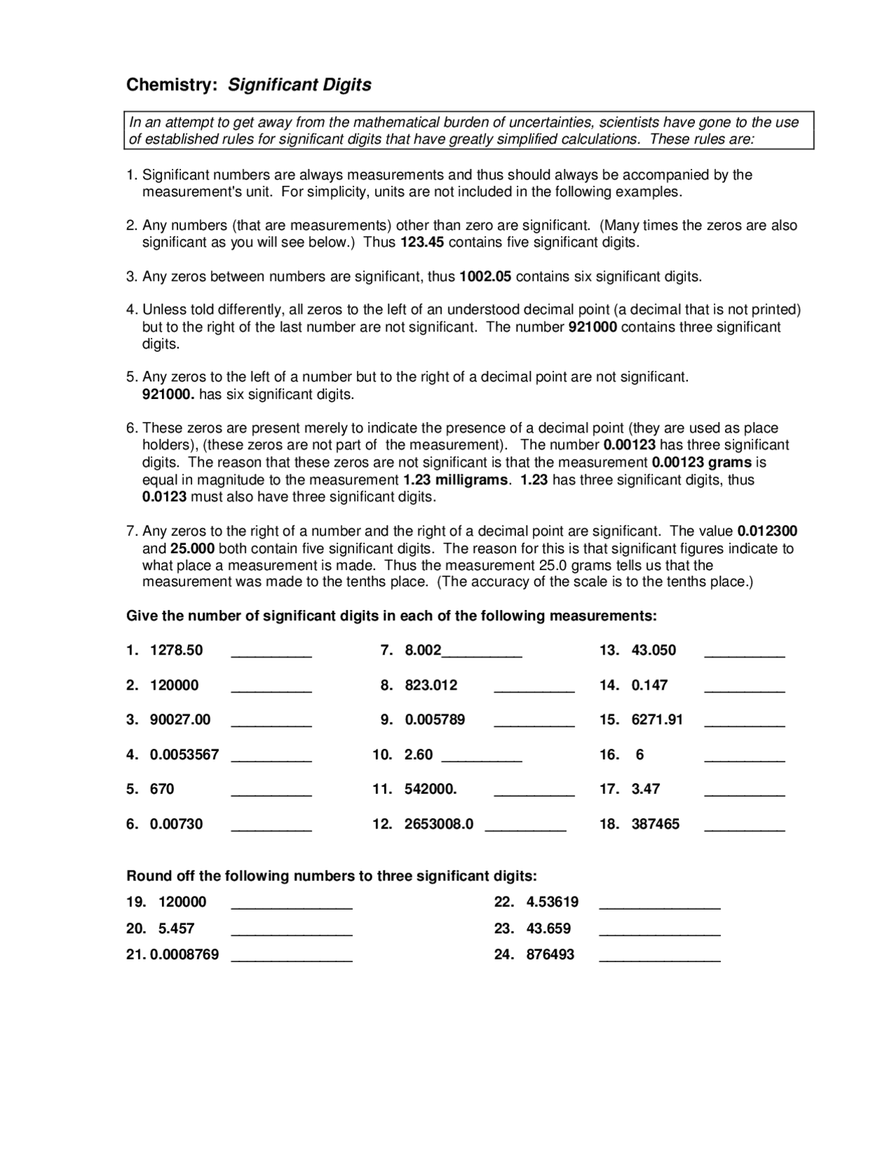 Chemistry: Significant Digits | Slides Chemistry | Docsity