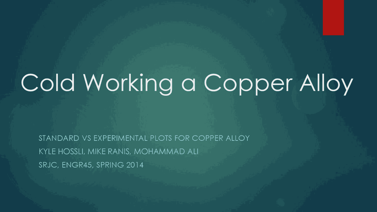 Cold-working Copper Alloy | Study notes Material Science and Technology ...