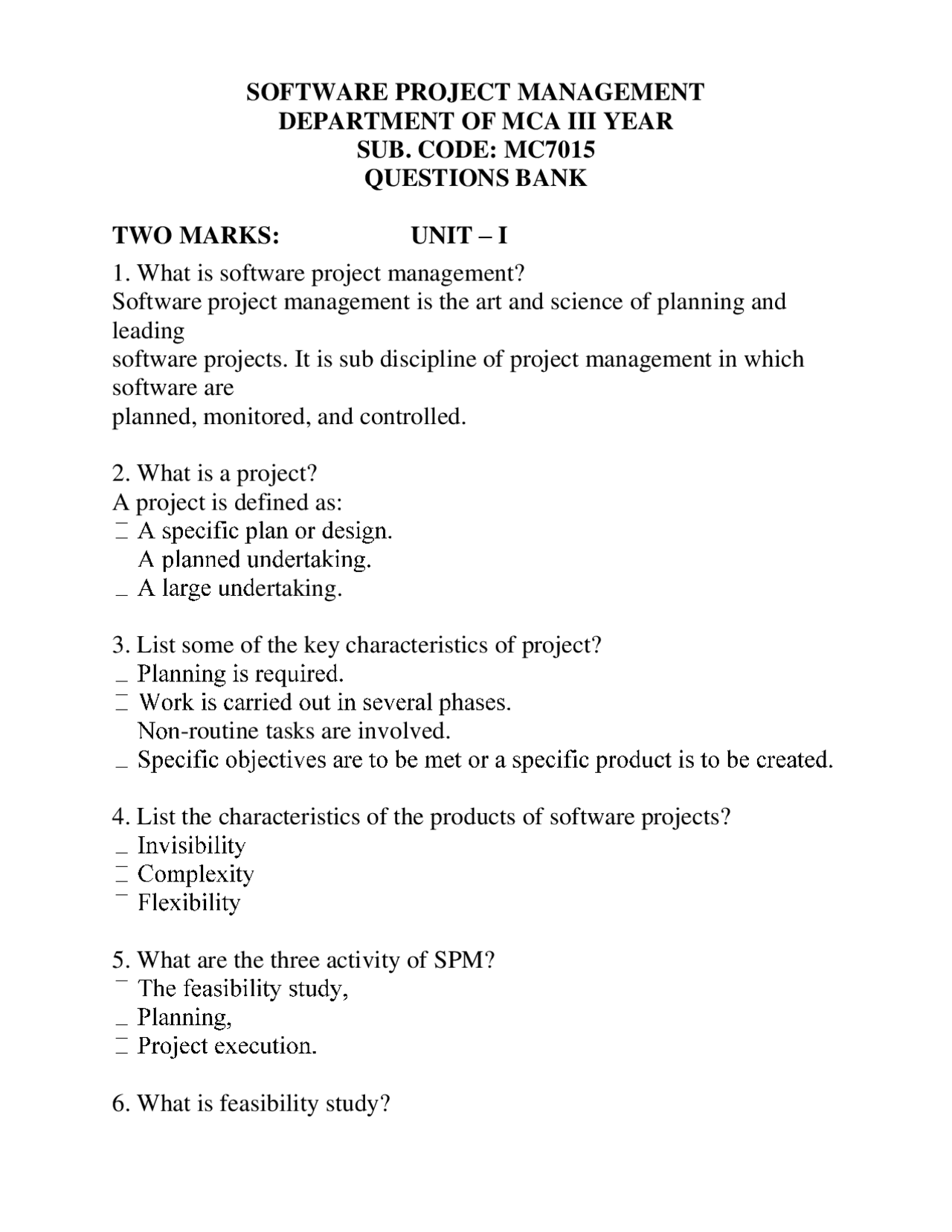 Software project management | Study notes Software Project Management ...