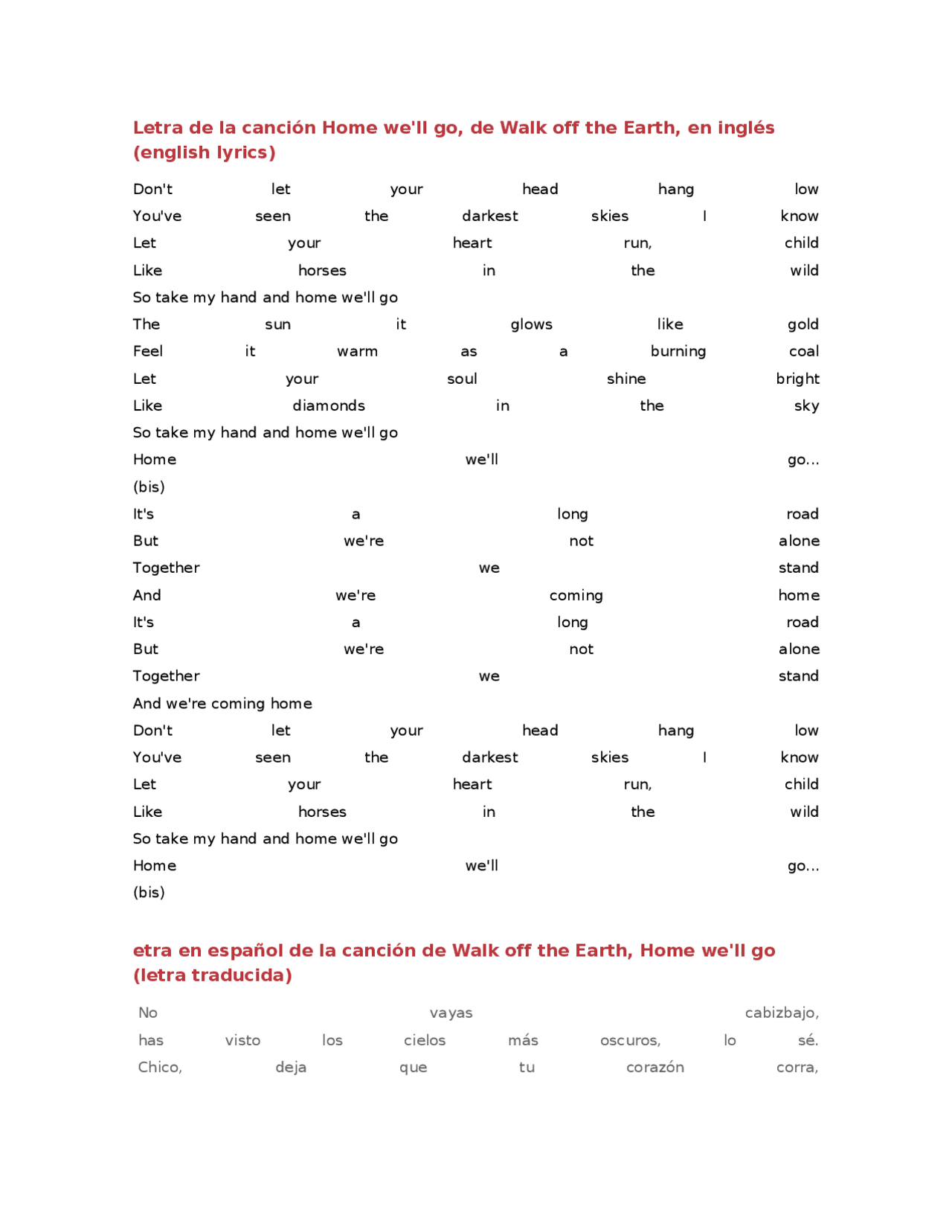 Eng Letras Letras canciones en inglesletras canciones en ingles | Apuntes de ...