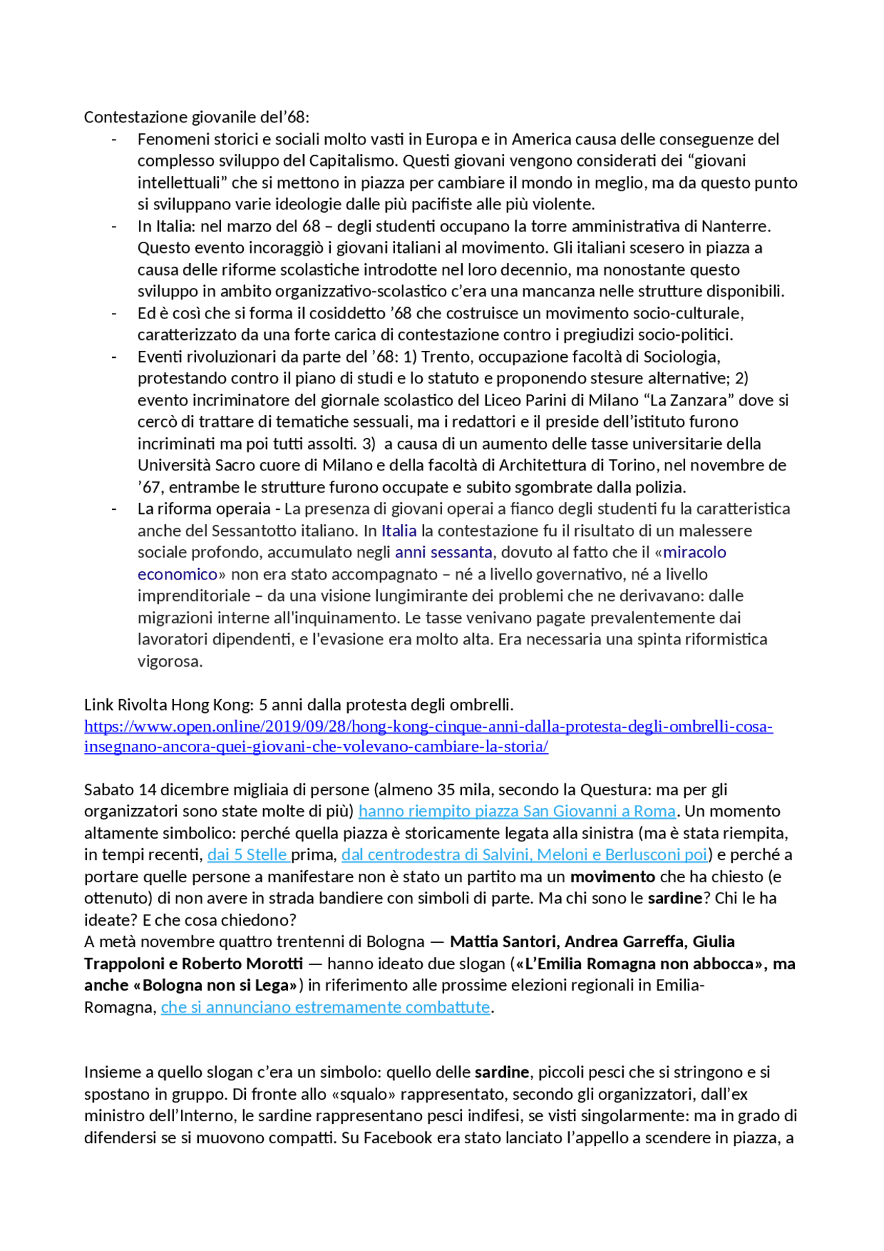 Riassunto della contestazione giovanile del '68 Schemi e mappe concettuali di Storia Docsity Riassunto della contestazione giovanile del '68 Schemi e mappe concettuali di Storia Docsity