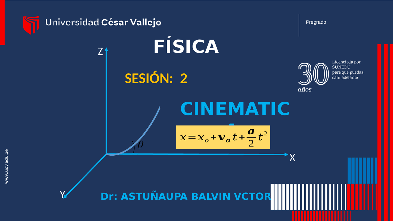 Cinemática y vectores | Diapositivas de Física | Docsity