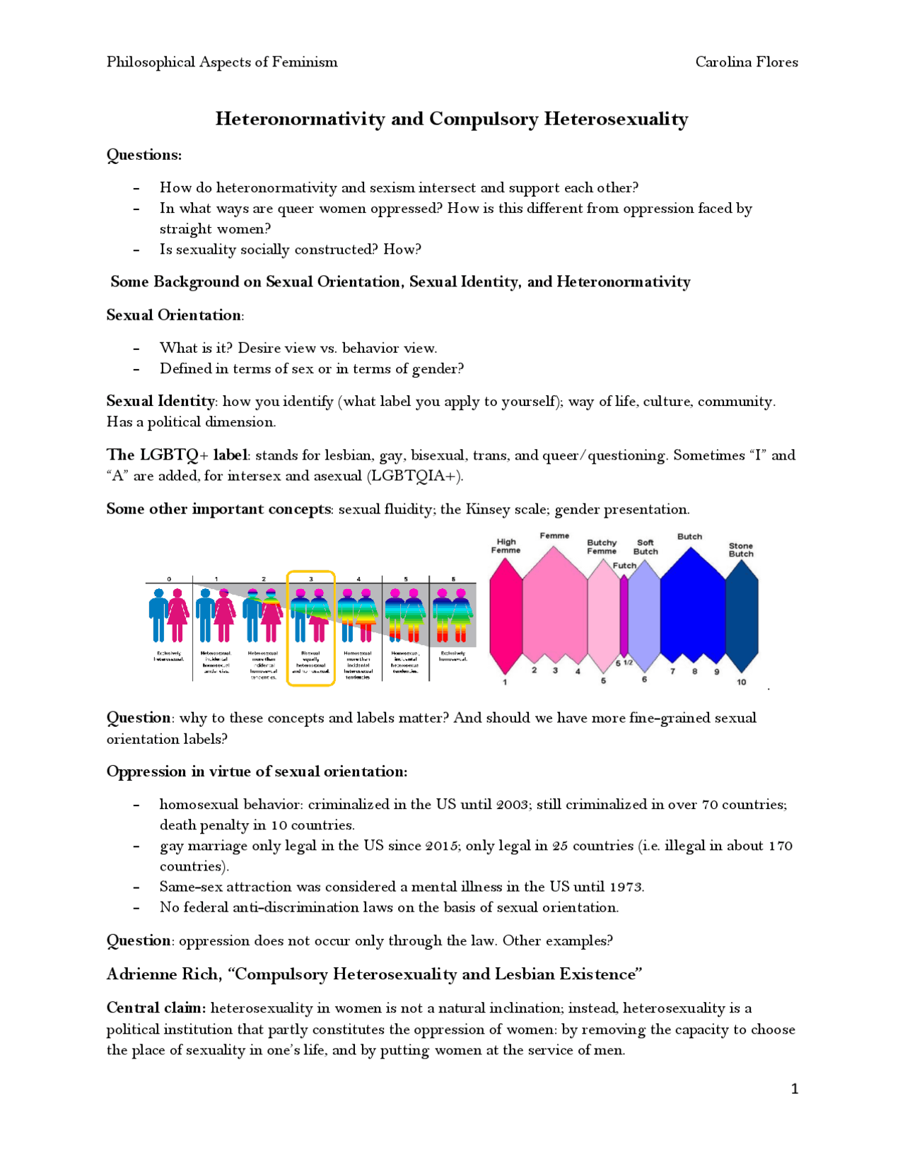 Heteronormative Examples Heteronormativity and Compulsory Heterosexuality | Exercises Law | Docsity