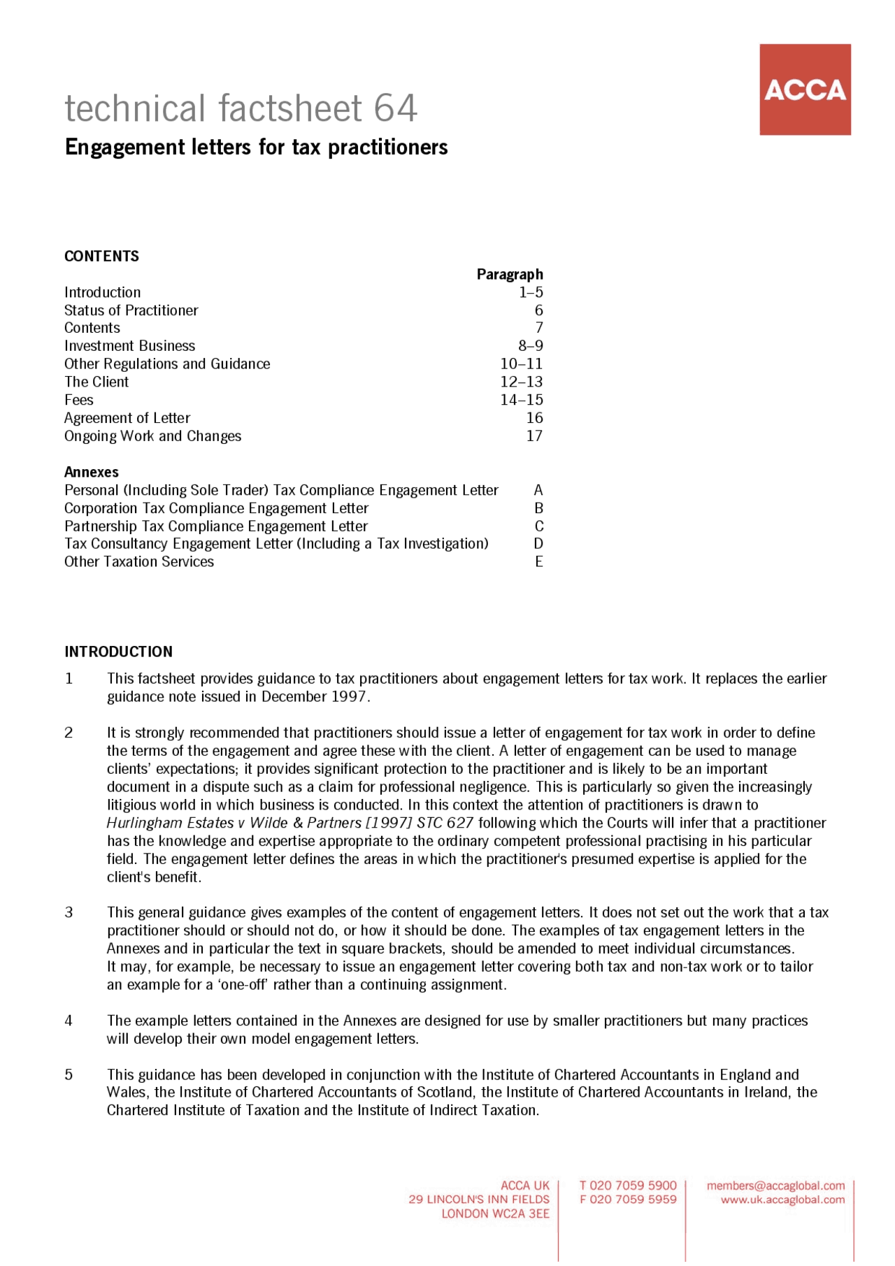 Technical factsheet 64 | Apuntes Economía de la Empresa | Docsity