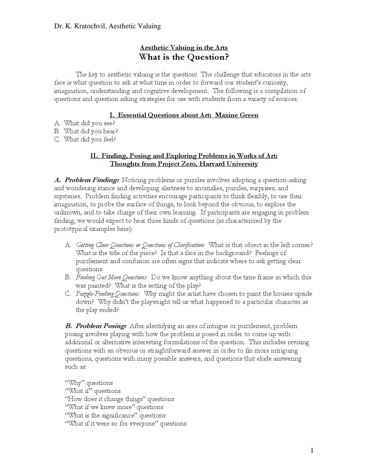 Aesthetic Valuing in the Arts | Lecture notes Painting | Docsity
