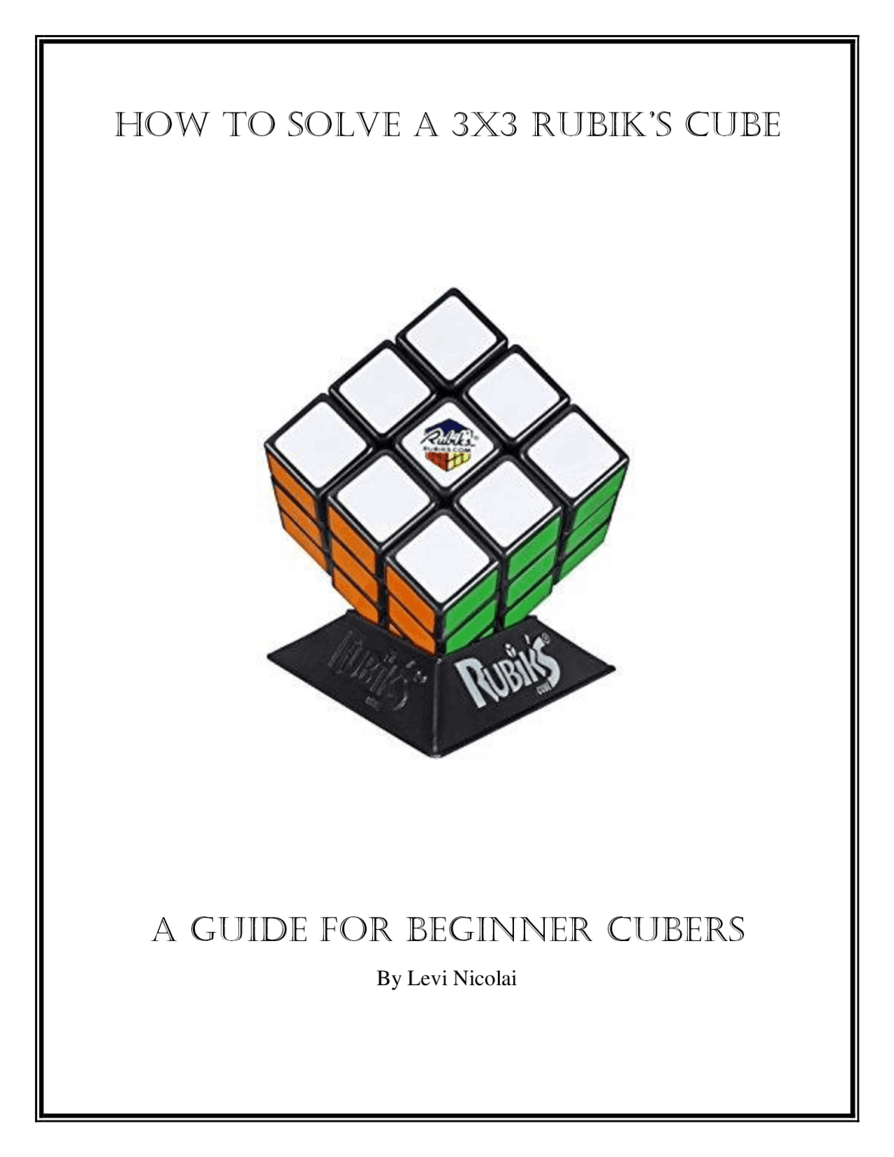 How to Solve a 3x3 Rubik'S Cube A GUIDE FOR BEGINNER ... | Study notes ...