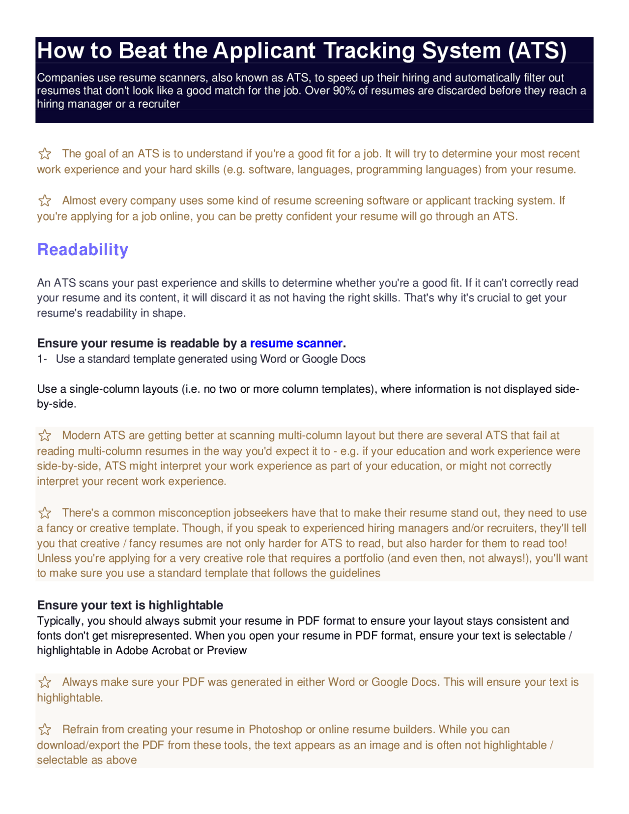 How to Beat the Applicant Tracking System (ATS) | Exercises Photoshop ...