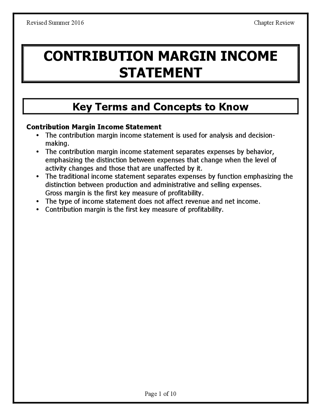 Marginal Statement Have A Tips About Contribution Margin Income Statement Format Notes ...