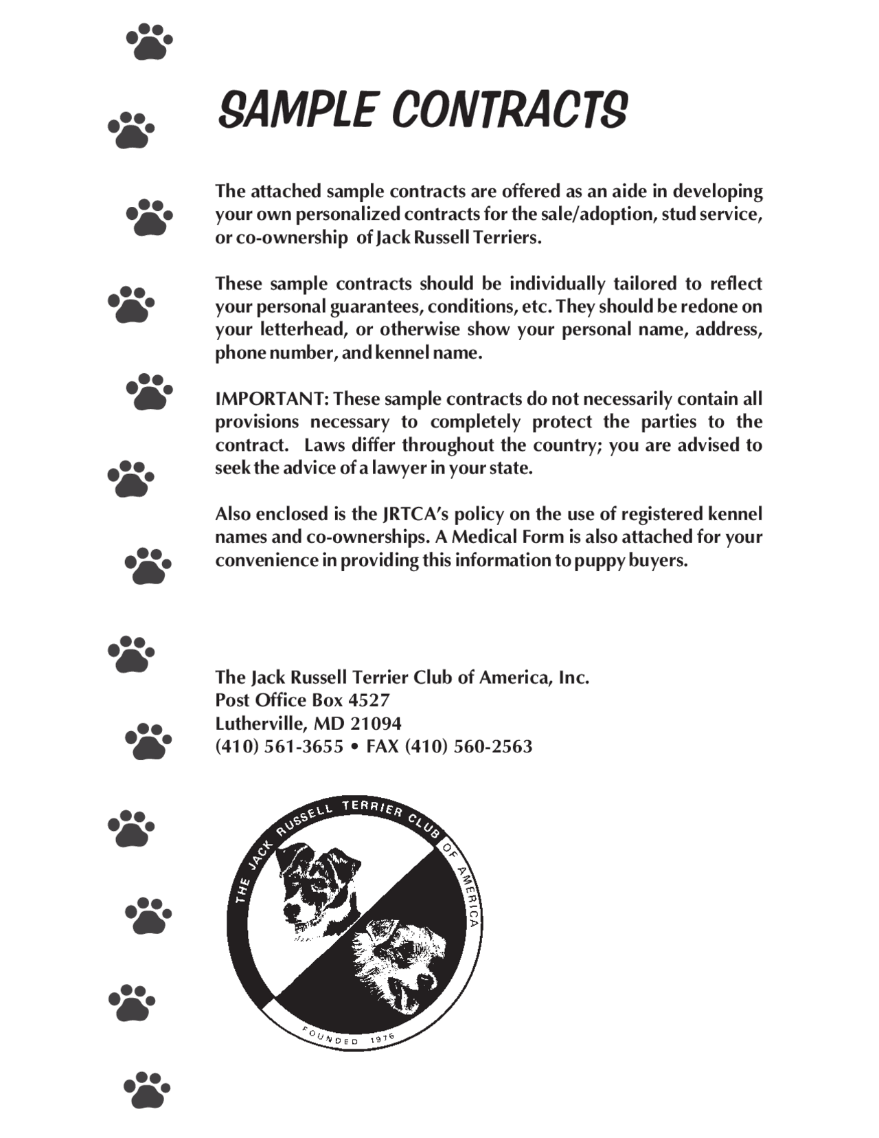 SAMPLE CONTRACTS Study Notes Veterinary Docsity