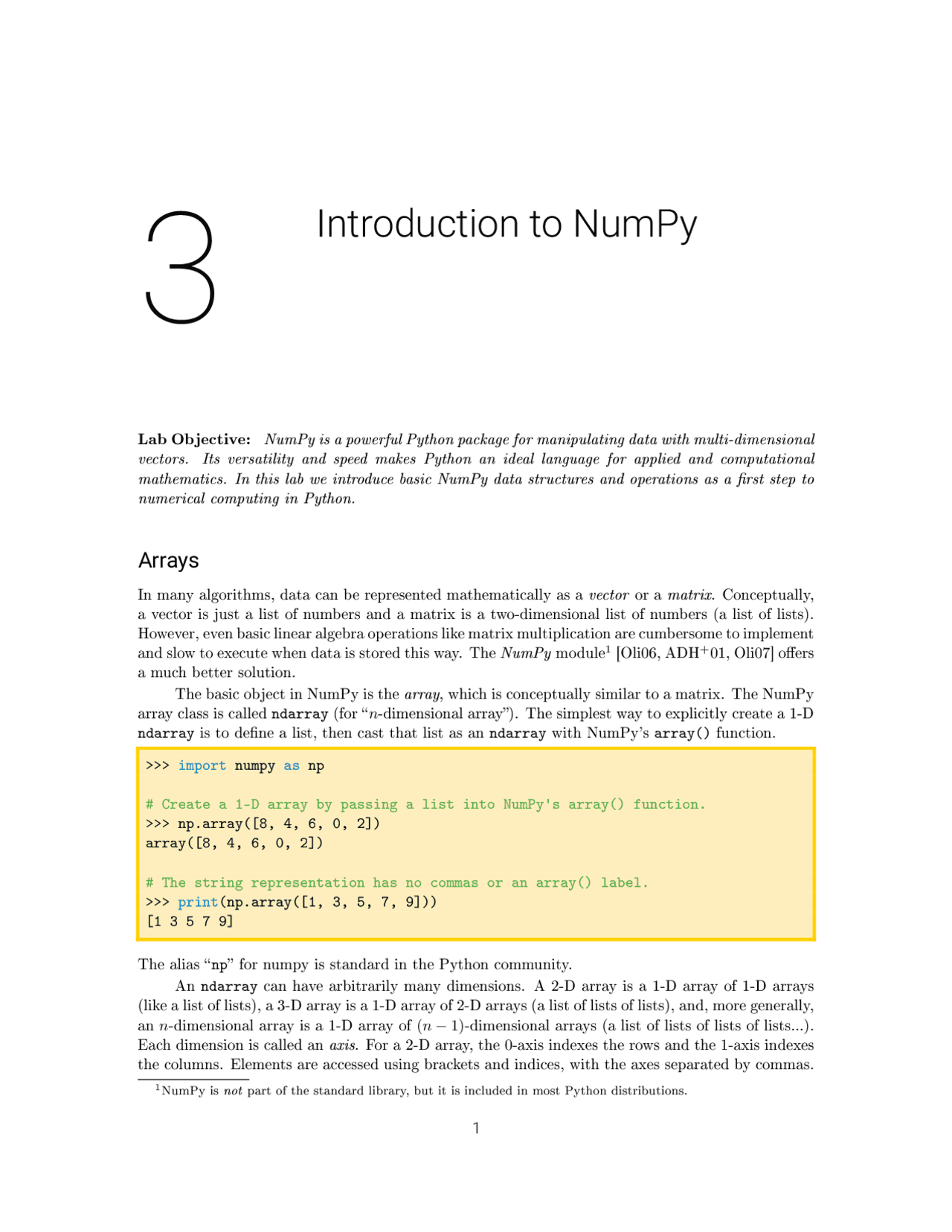 Introduction to NumPy | Schemes and Mind Maps Advanced Computer ...