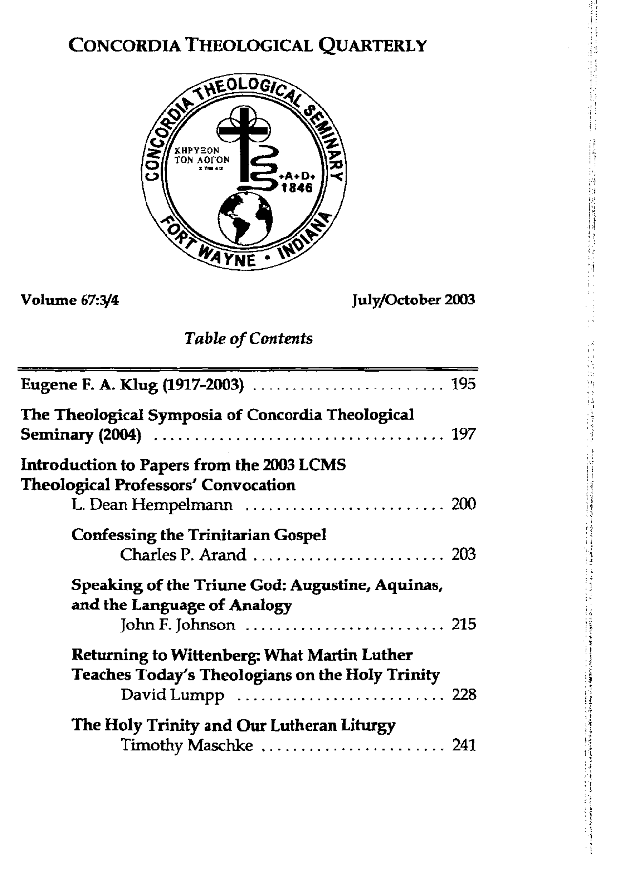 The Doctrine of the Trinity in Biblical Perspective | Exams Theology ...