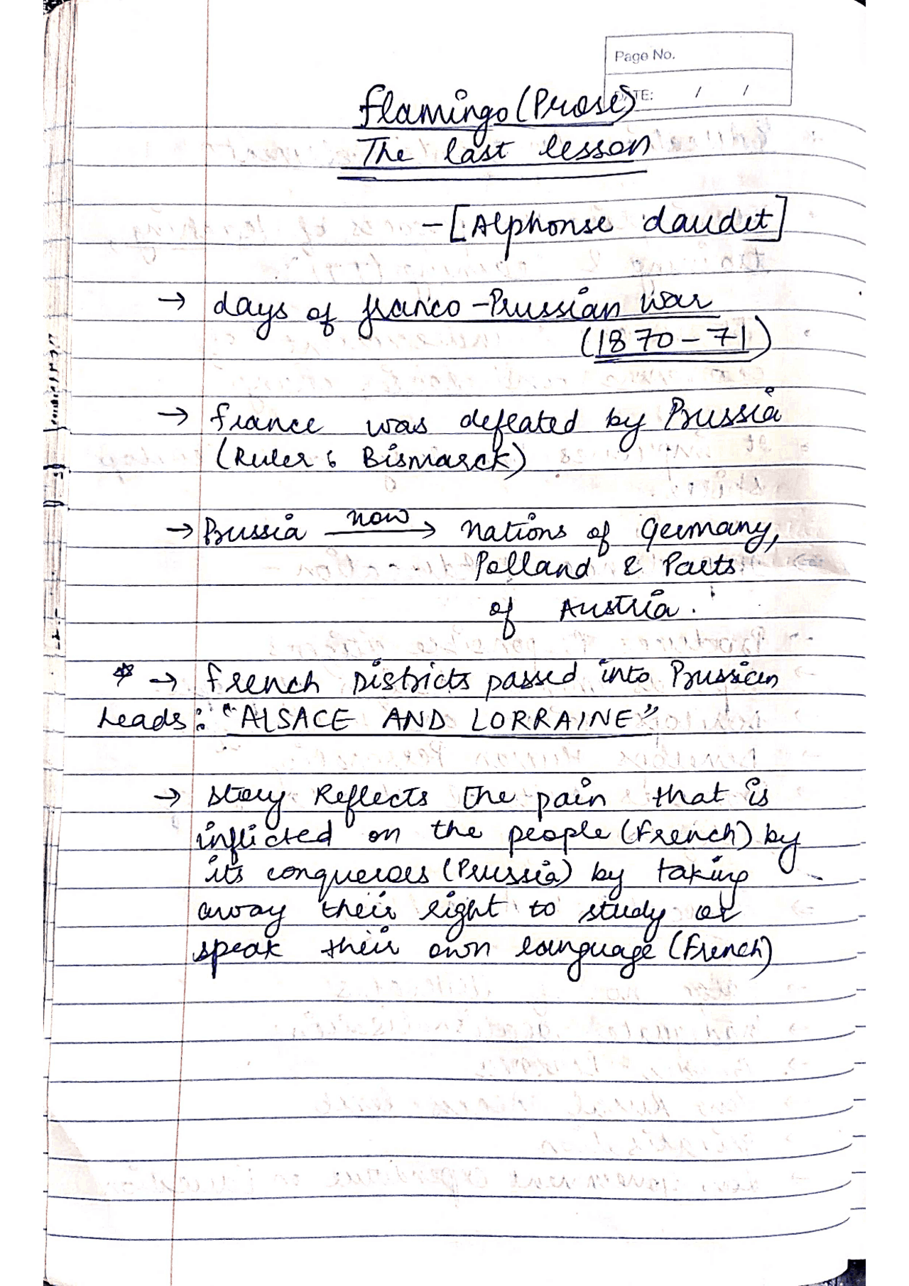 The last lesson summary | Summaries English | Docsity