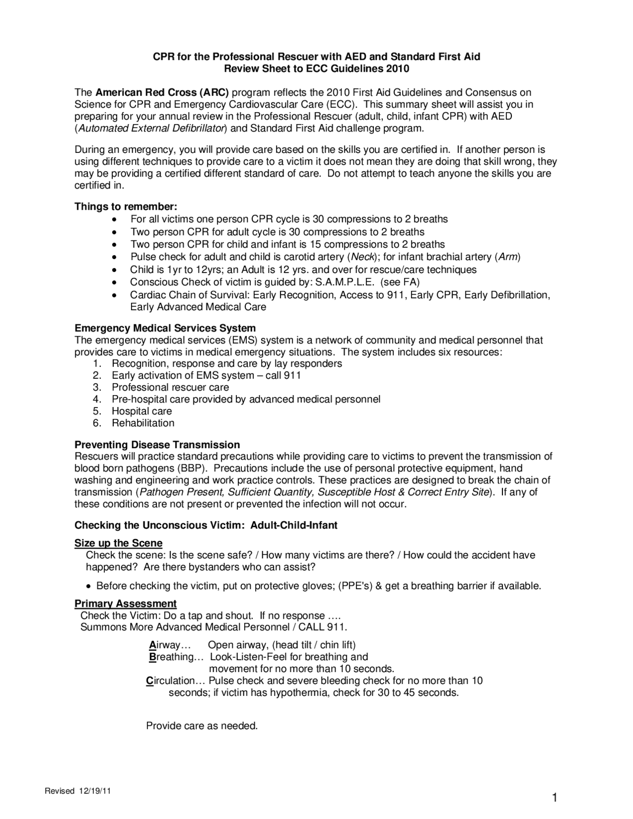 CPR for the Professional Rescuer with AED and Standard ... | Exams ...