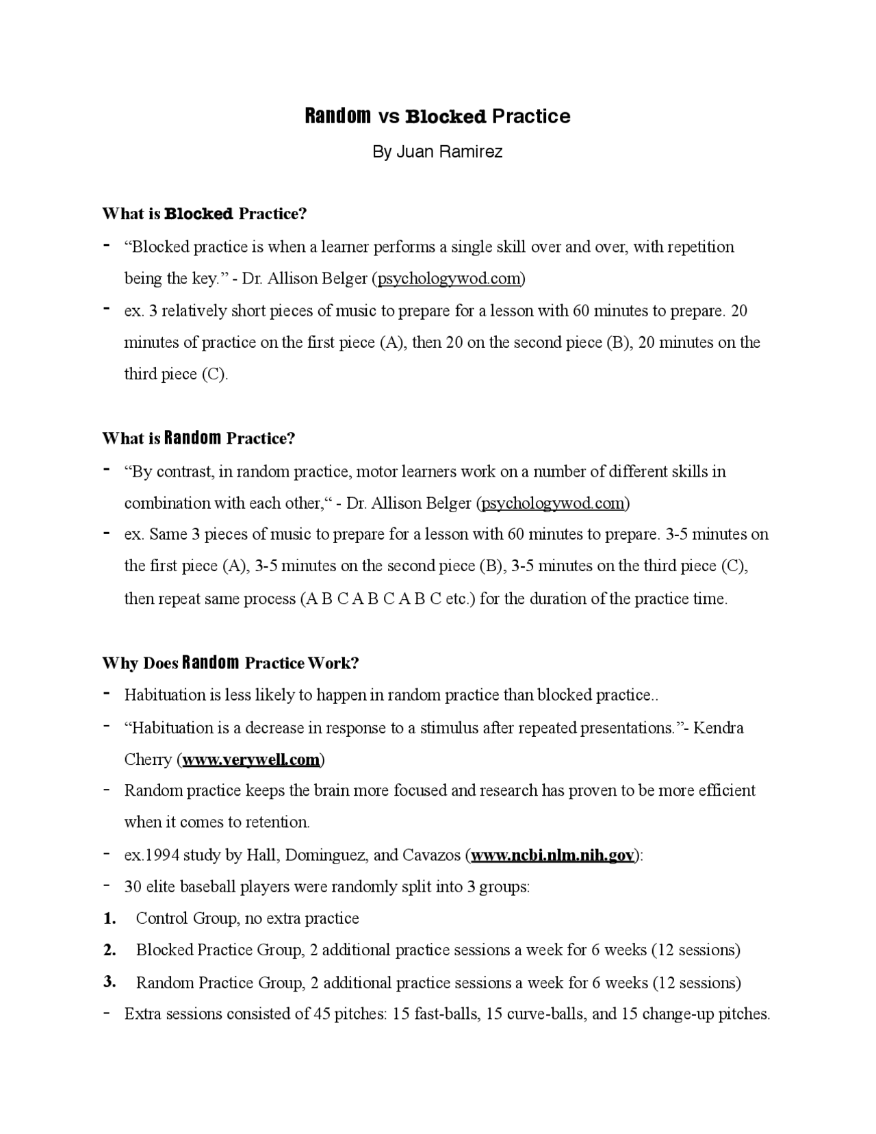 Random vs Blocked Practice: Effectiveness in Motor Learning | Study ...
