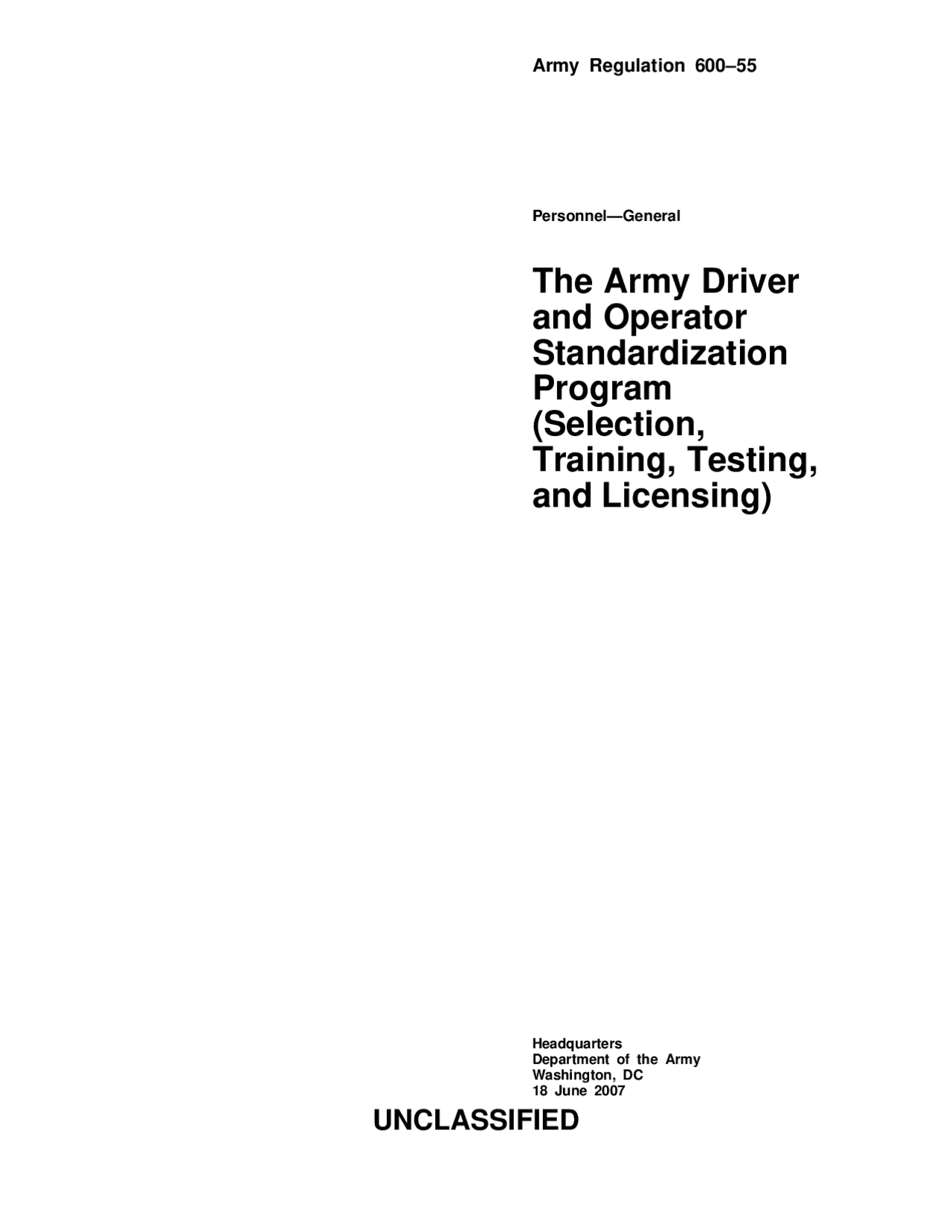Driver Standardization The Army Driver and Operator Standardization ... | Monografías, Ensayos ...