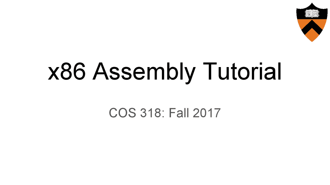 X86 Assembly Tutorial | Study notes Design | Docsity