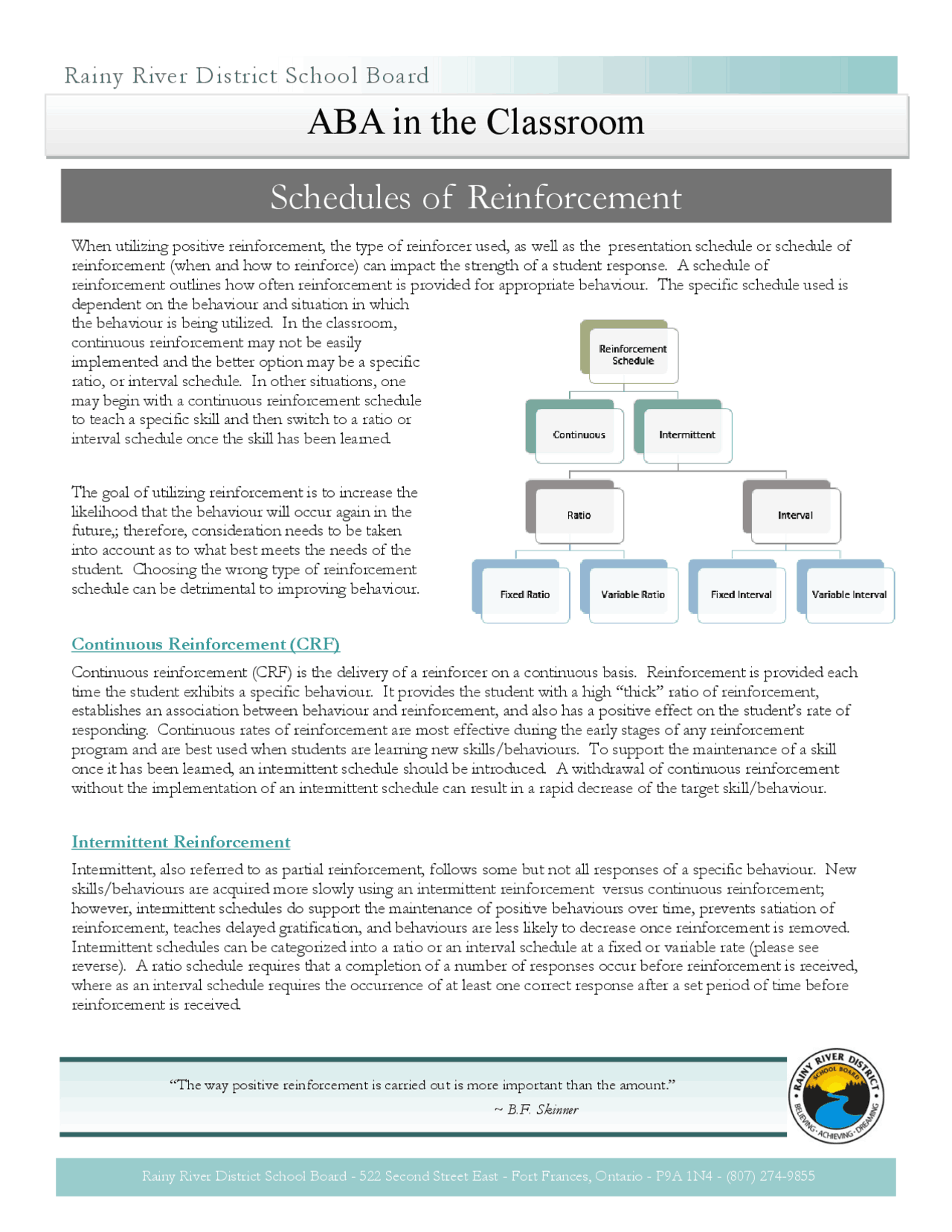 Studynotesaba Homework Packet Schedules of Reinforcement ABA in the Classroom | Study notes ...