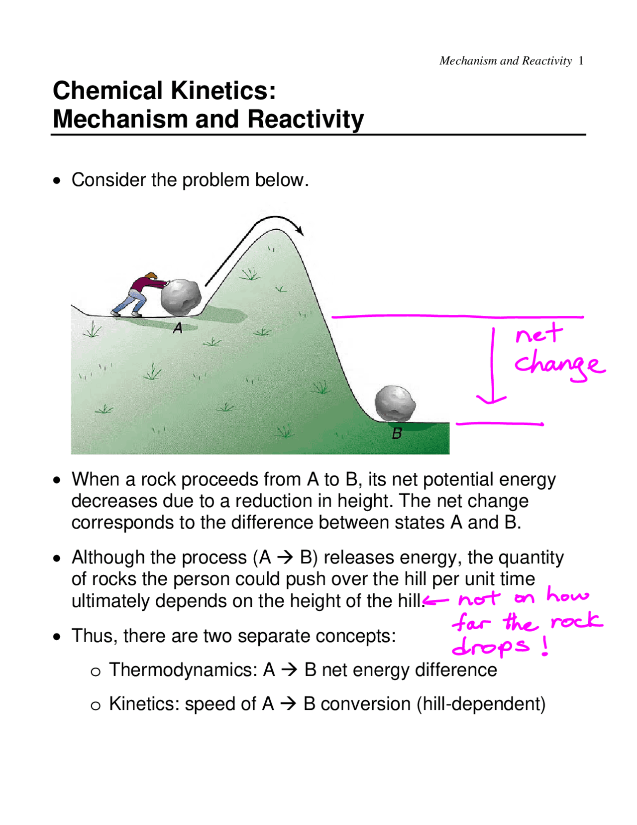 Chemical Kinetics: Mechanism and Reactivity | Study notes Chemical ...