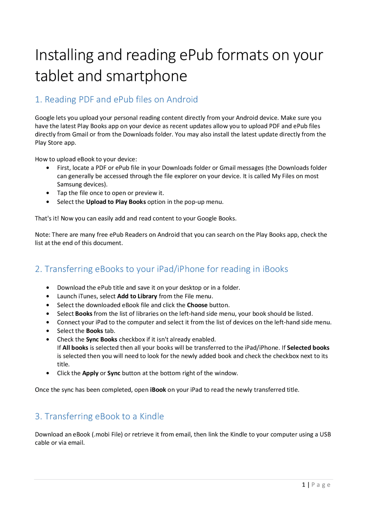 Pre Reading Notes Computer Application Installing and reading ePub formats on your tablet and ... | Study ...