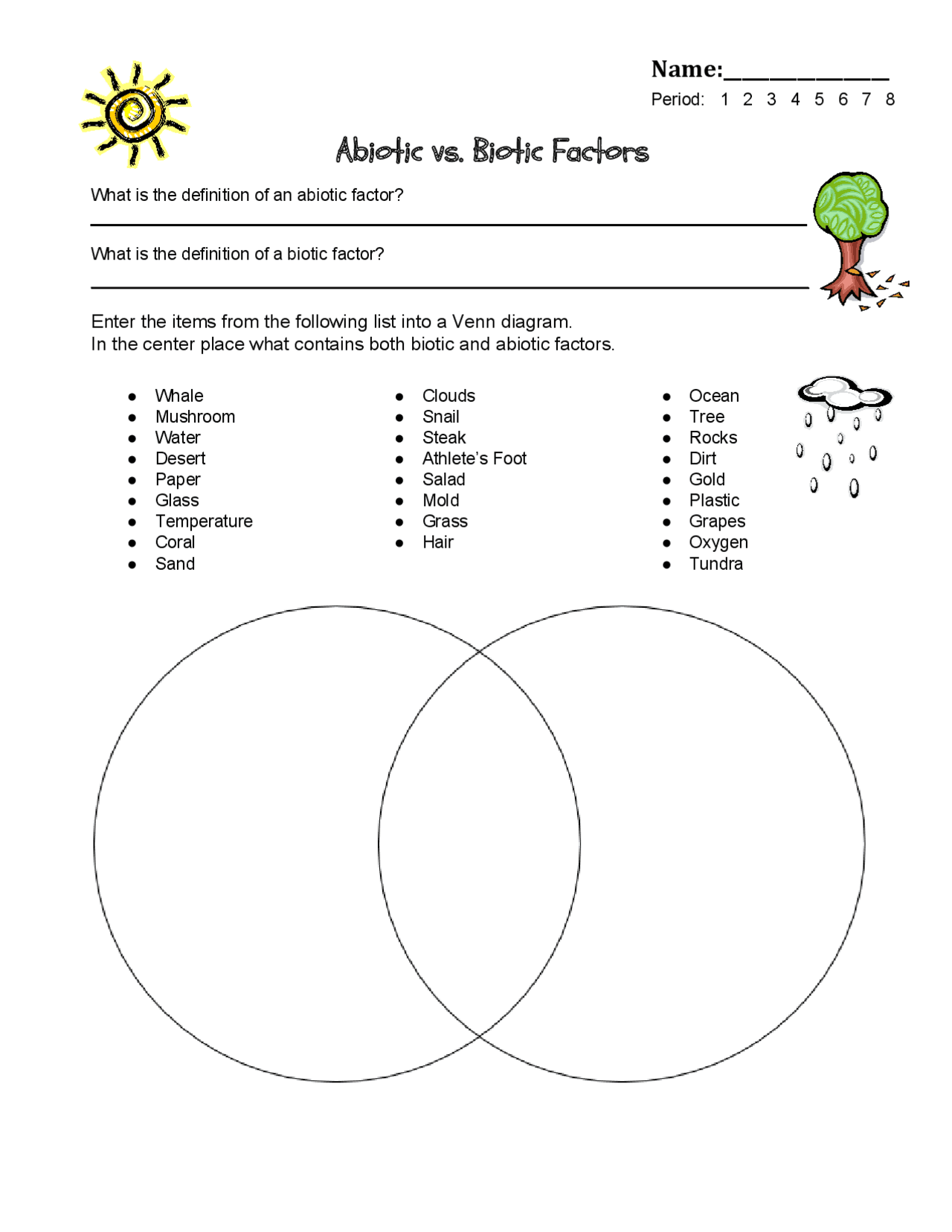 Abiotic vs. Biotic Factors Study notes Microbiology Docsity