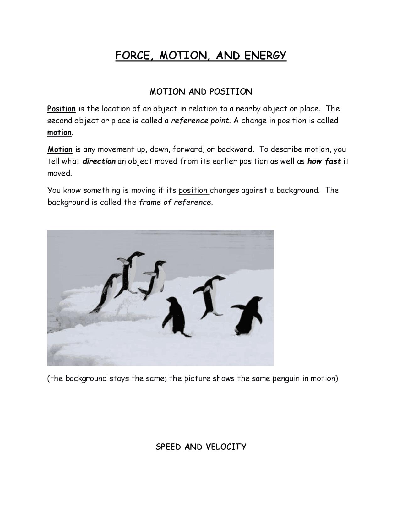 FORCE, MOTION, AND ENERGY | Lecture notes Physics | Docsity