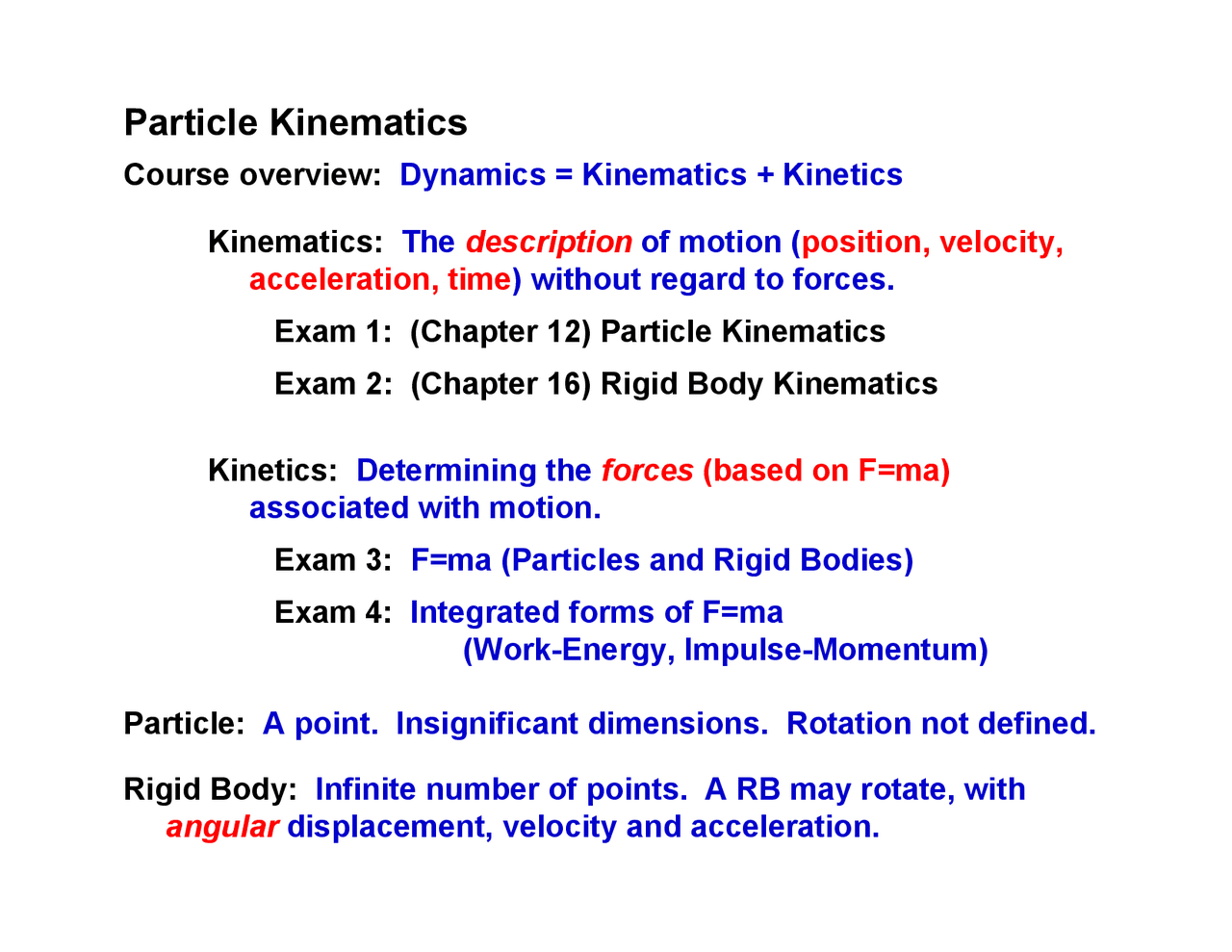 Particle Motion Study Guide Particle Kinematics | Study Guides, Projects, Research Kinematics | Docsity