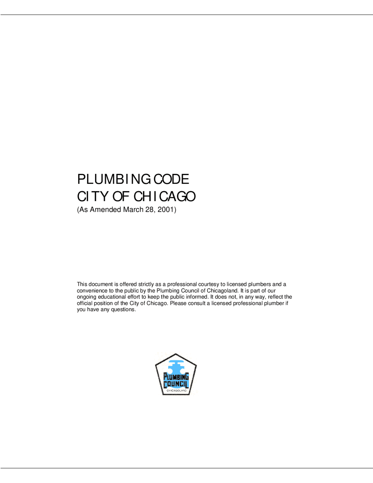 Plumbing Code Notes PLUMBING CODE CITY OF CHICAGO | Study notes Design | Docsity